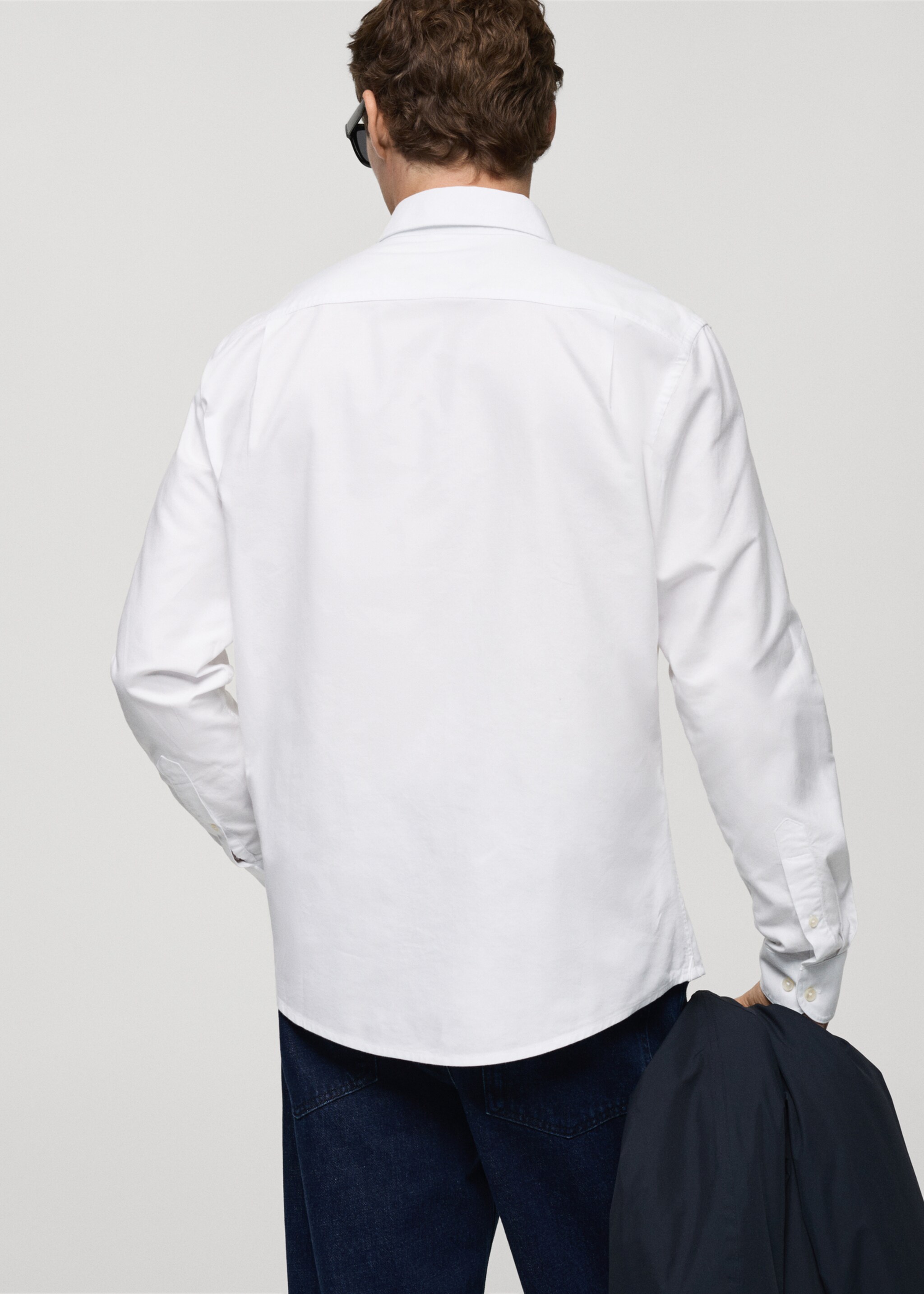 Chemise oxford 100 % coton - Verso de l’article, Blanc. Ref: 87000605-00.