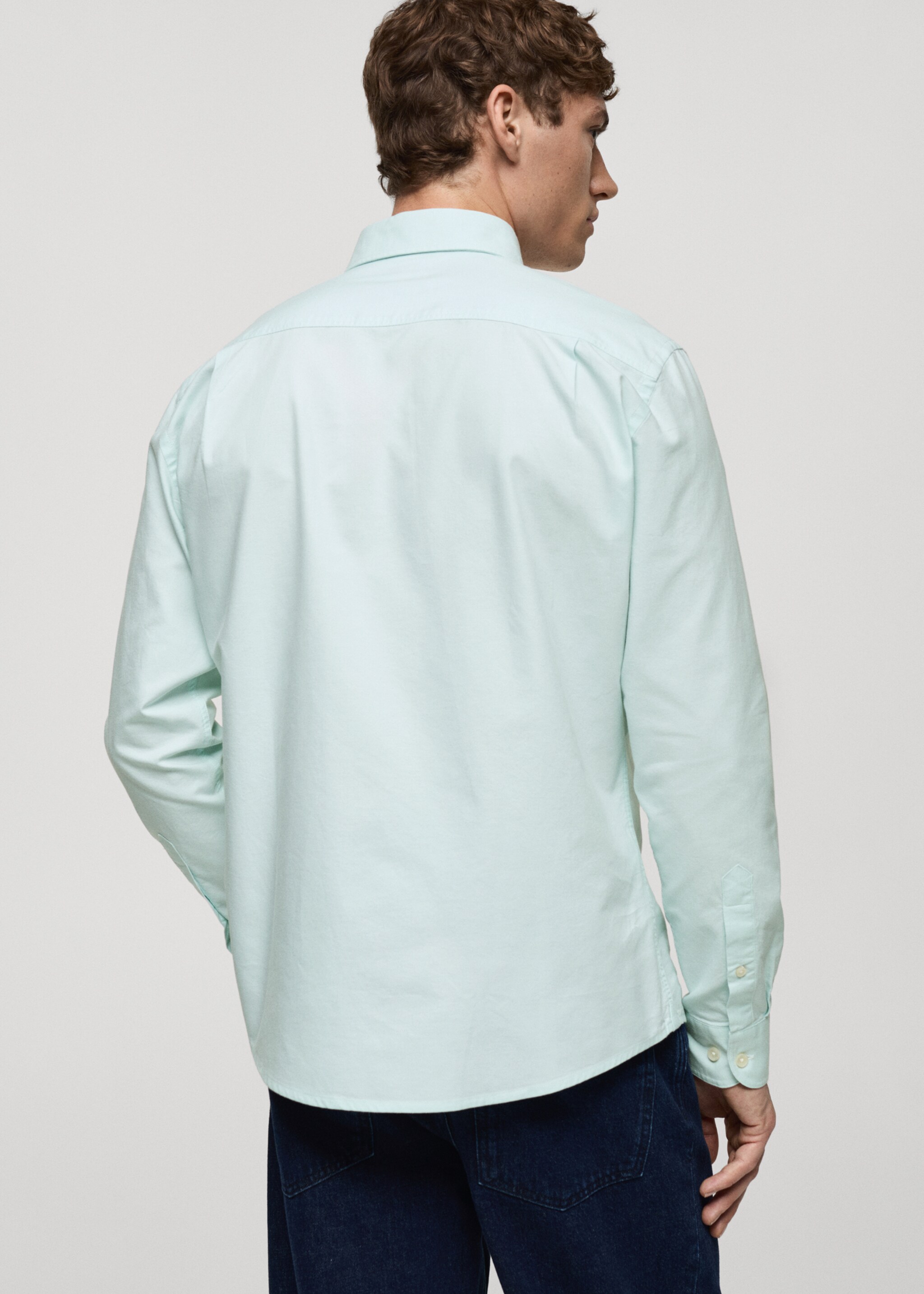 Chemise oxford 100 % coton - Verso de l’article, Vert pastel. Ref: 87000605-00.