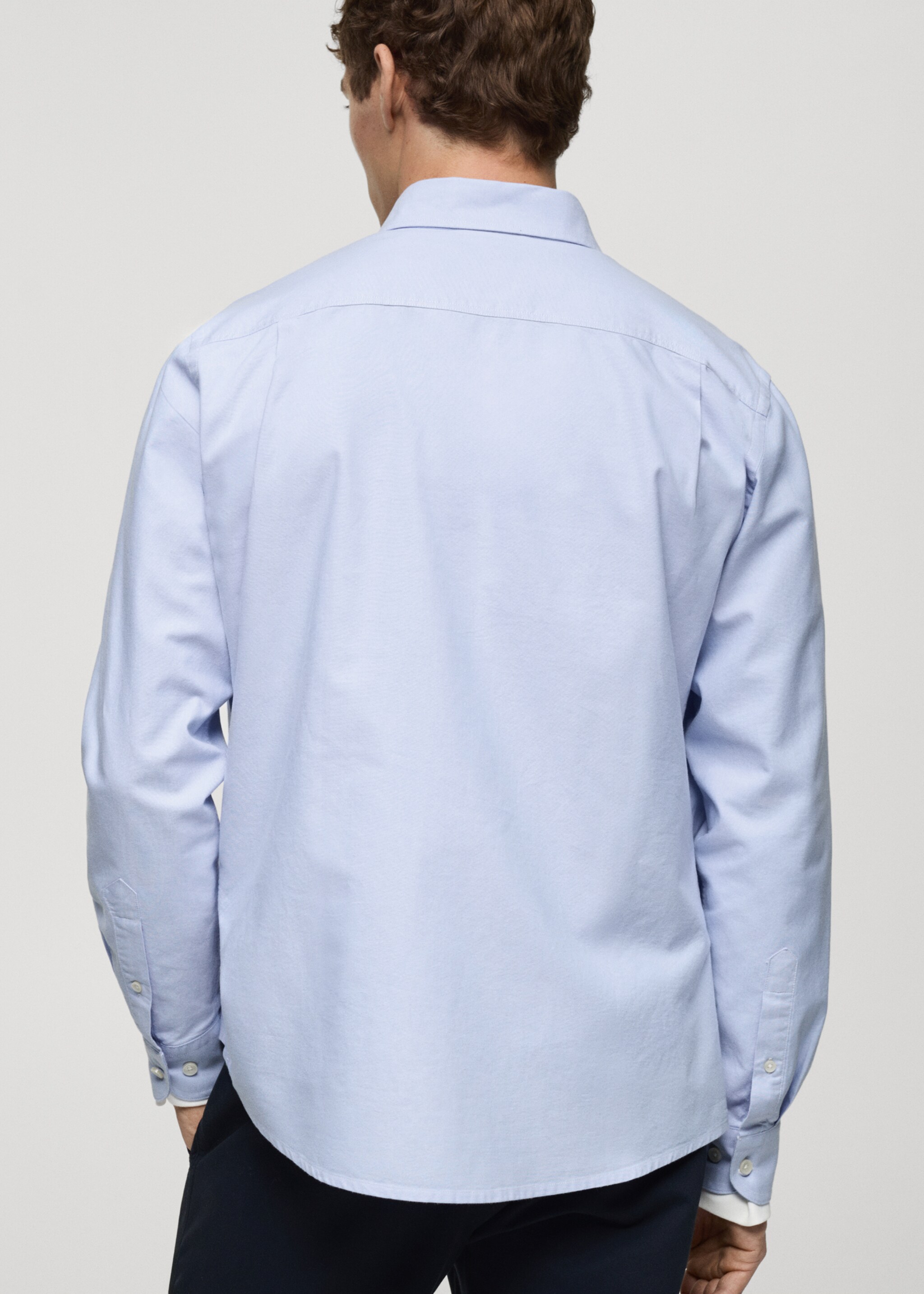 Chemise oxford 100 % coton - Verso de l’article, Bleu ciel. Ref: 87000605-00.