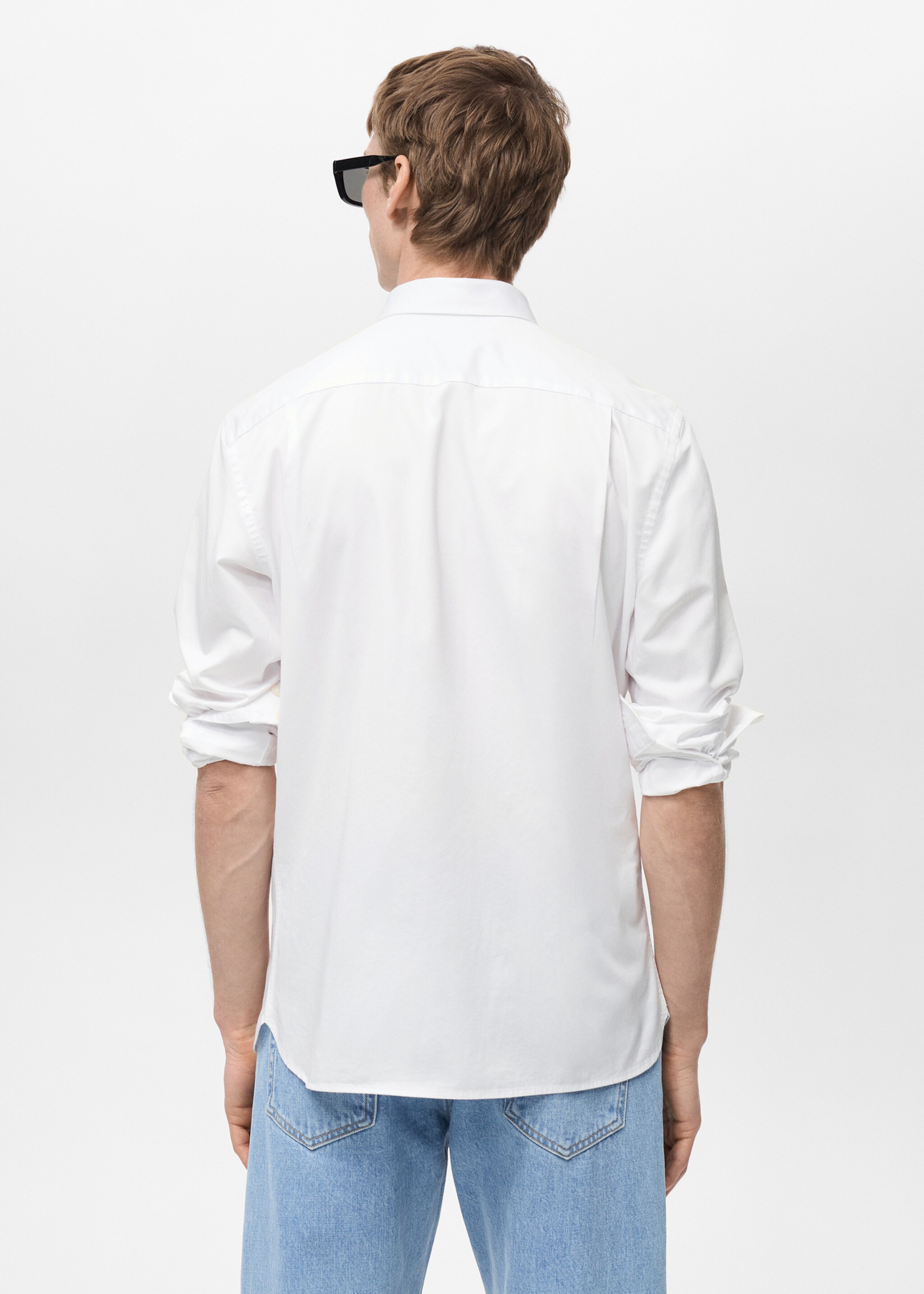 100% cotton regular fit shirt - Reverse of the article, White. Ref: 87000606-00.