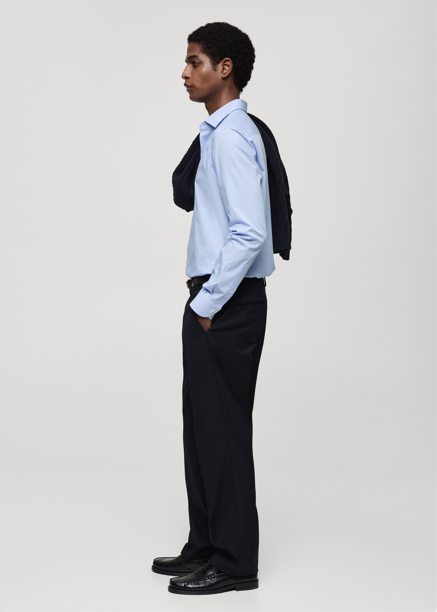 Bavlněná košile slim fit s proužky - Detail zboží 2