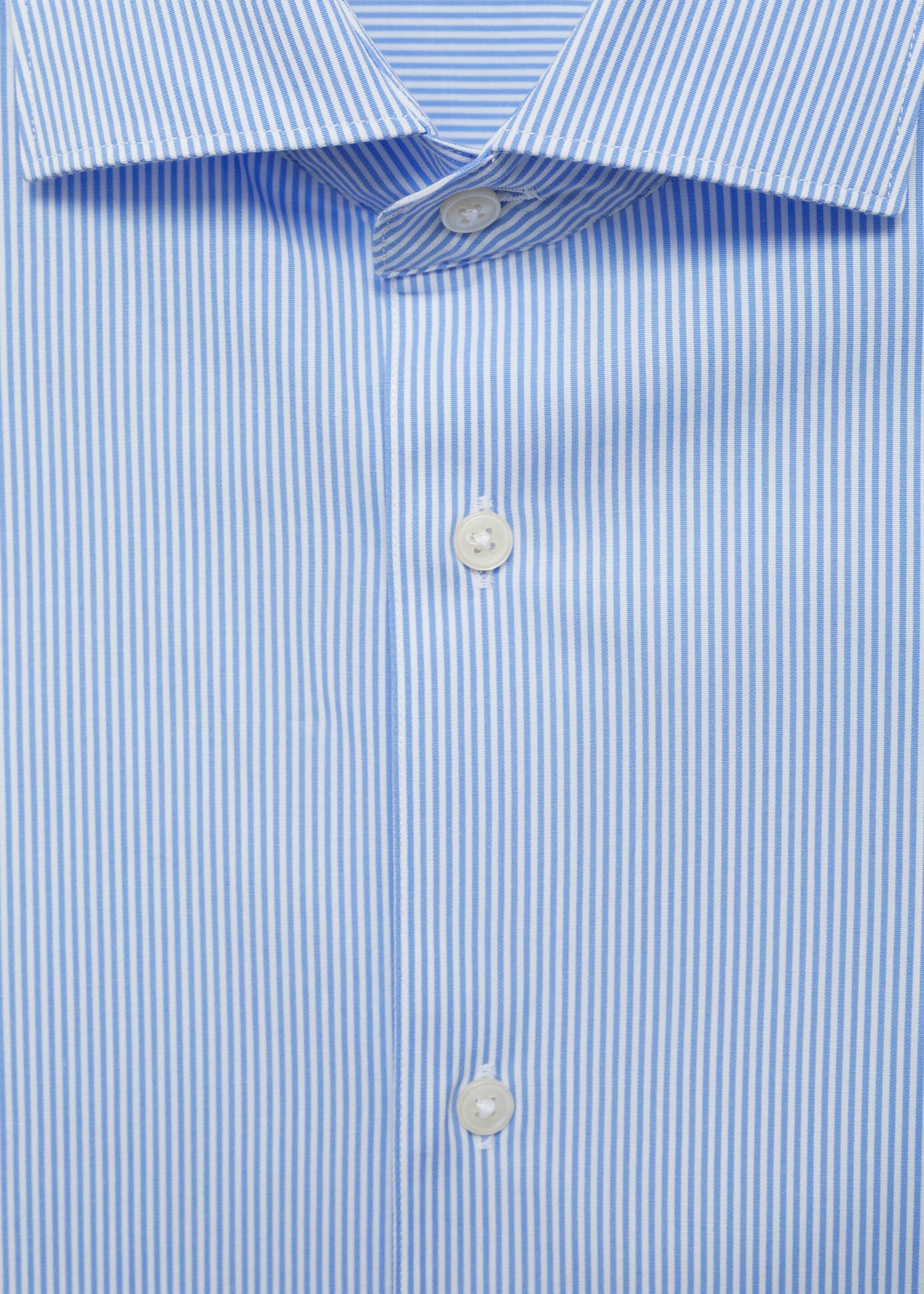 Slim fit striped cotton shirt - Details of the article 8, Blue. Ref: 87000607-00.