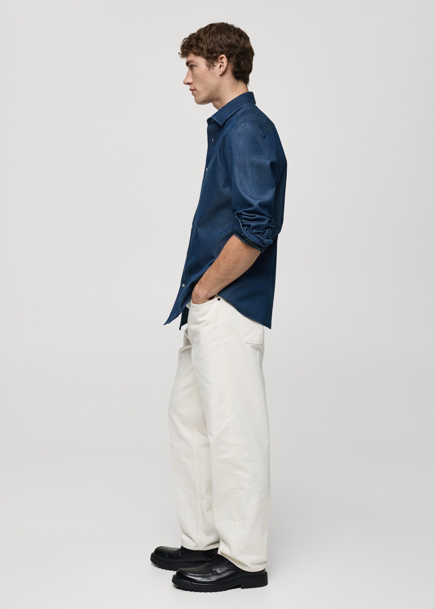 Košile slim fit bavlna chambray - Detail zboží 2