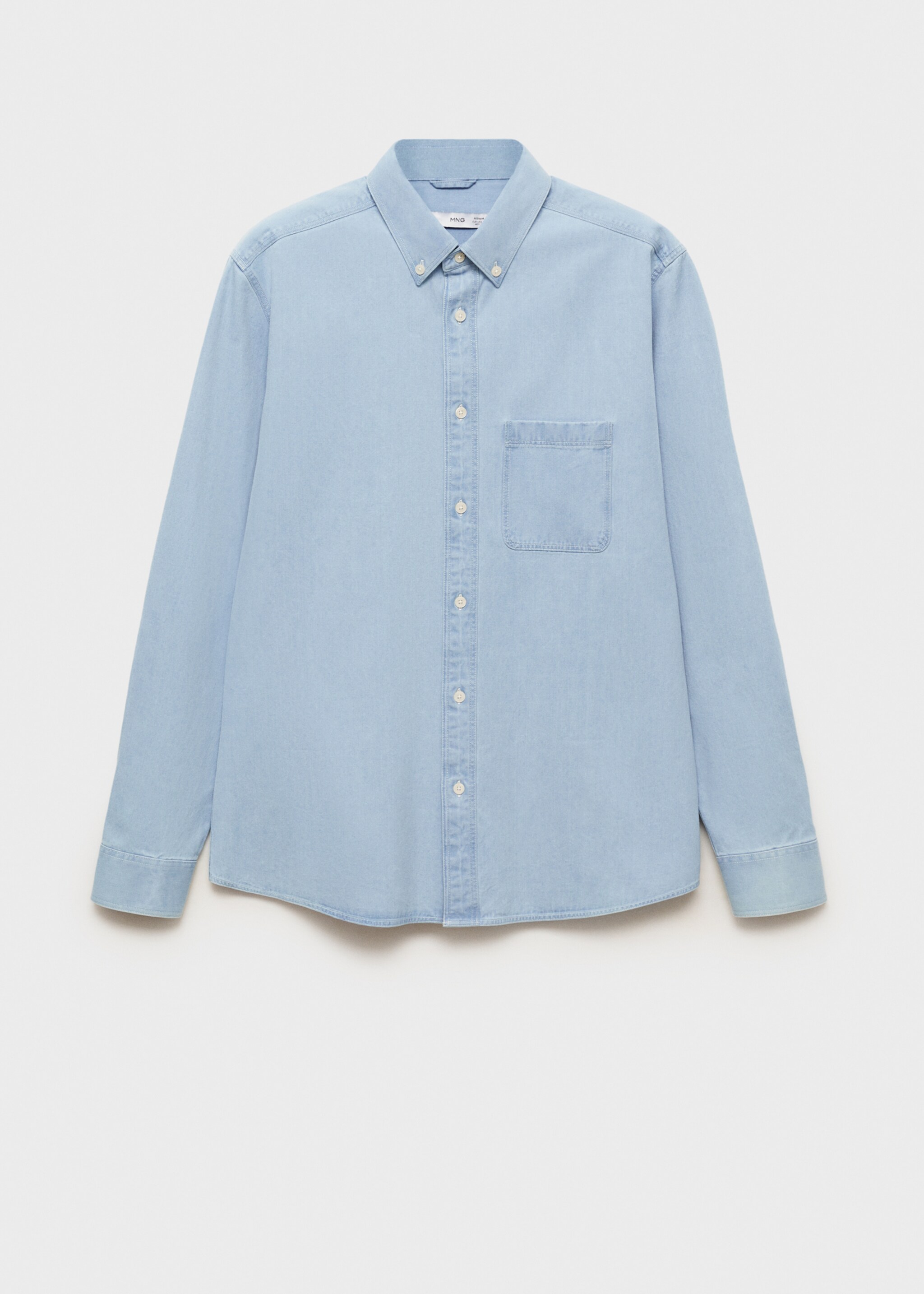 100% cotton denim shirt - Article without model, Light Blue. Ref: 87000609-00.
