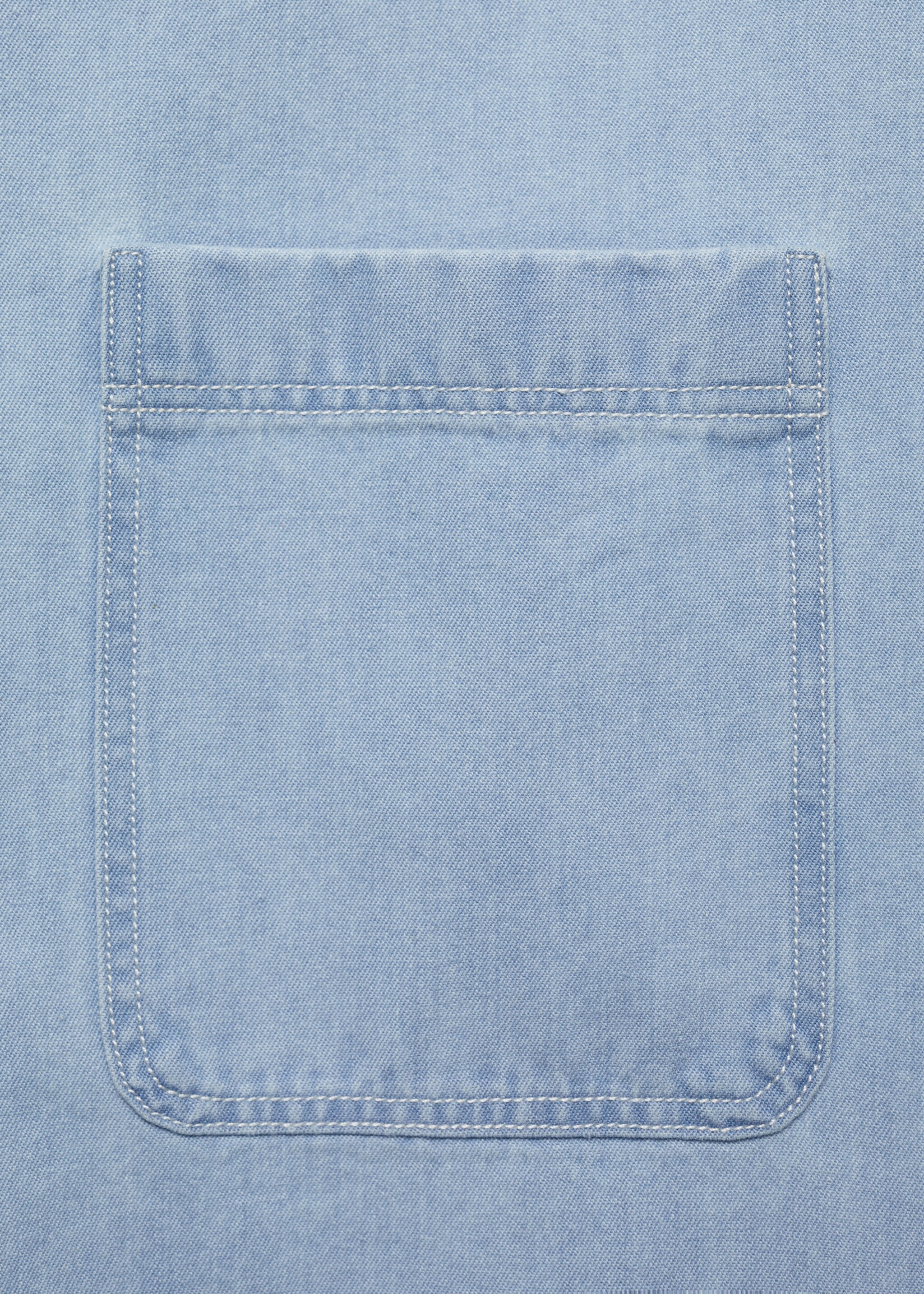 100% cotton denim shirt - Details of the article 0, Light Blue. Ref: 87000609-00.