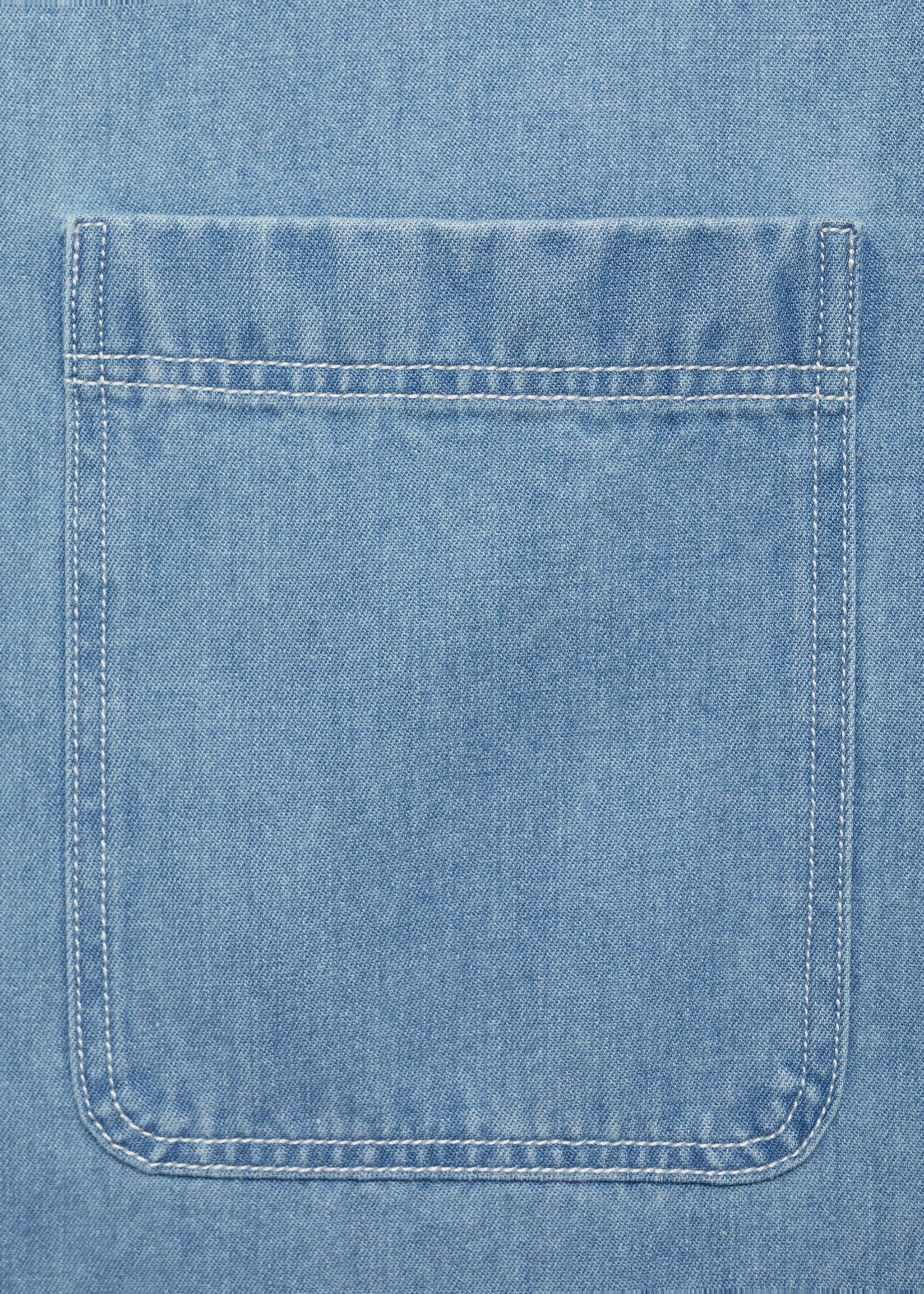 100% cotton denim shirt - Details of the article 0, Medium Blue. Ref: 87000609-00.