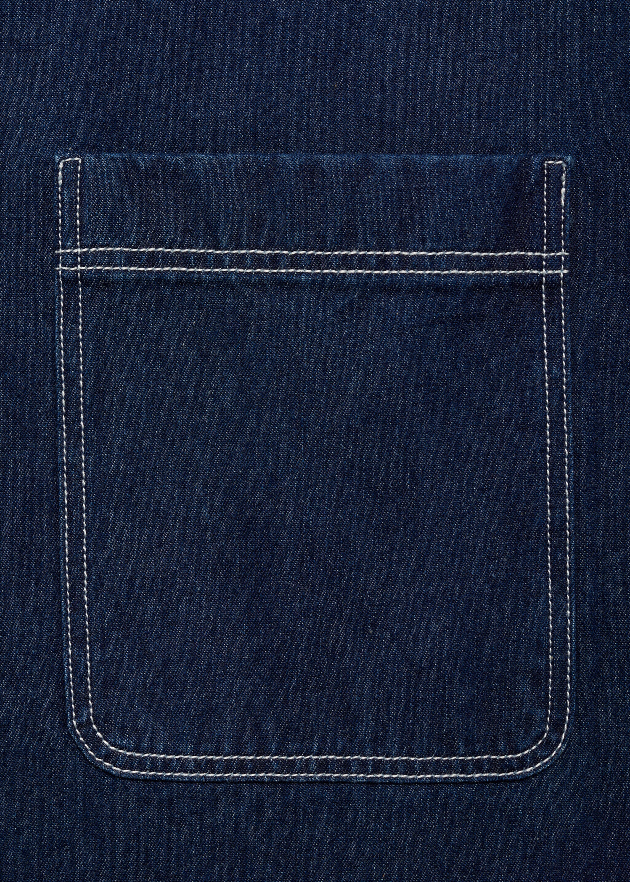 100% cotton denim shirt - Details of the article 0, Dark Blue. Ref: 87000609-00.