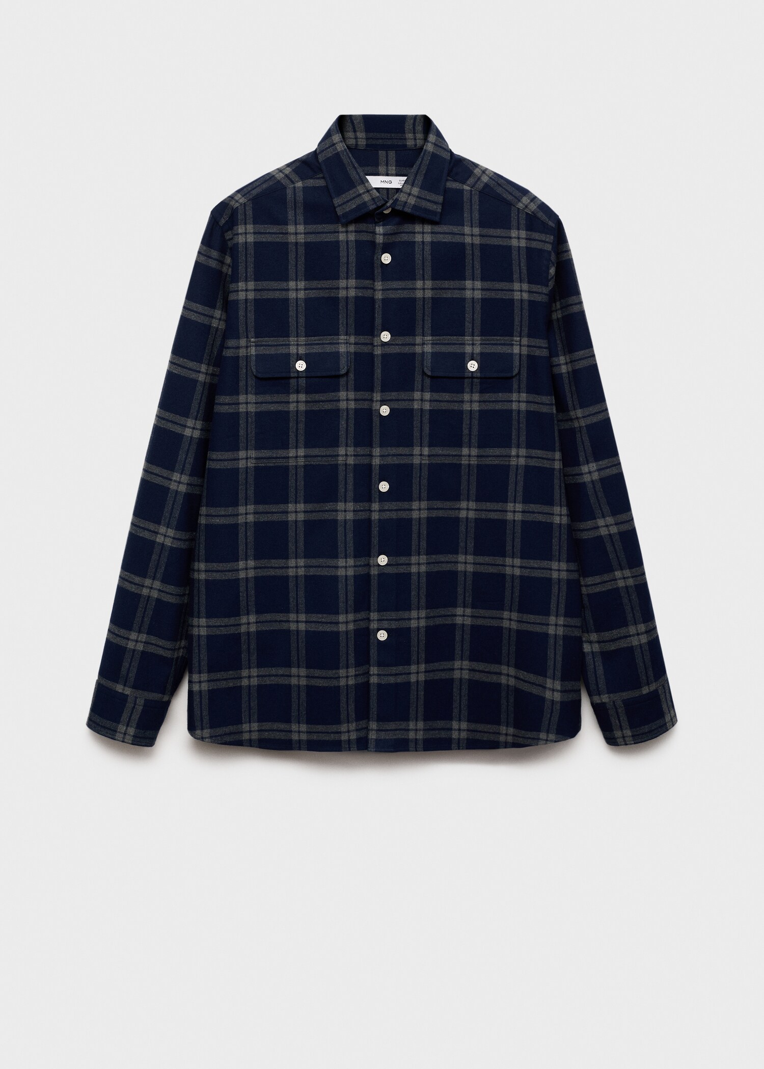 100% cotton flannel check overshirt - Article without model