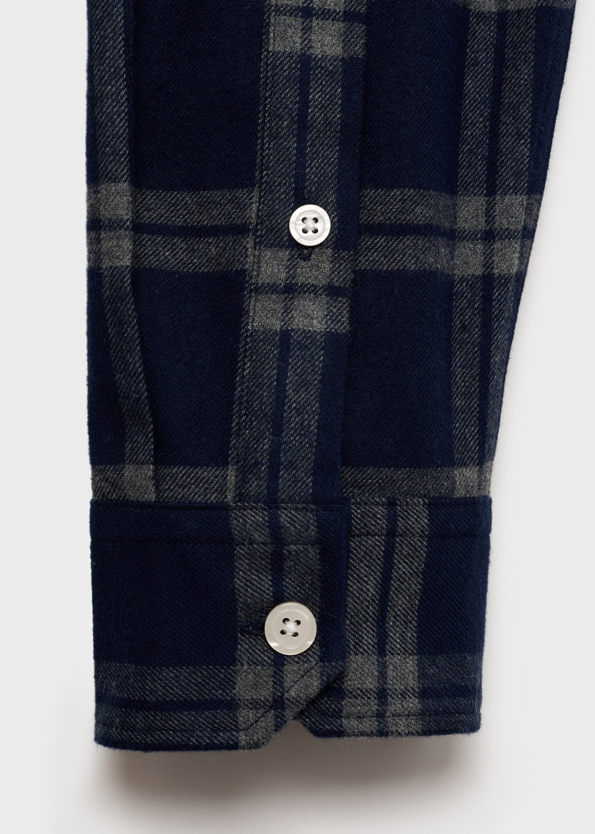 100% cotton flannel check overshirt - Details of the article 0, Dark Navy. Ref: 87000610-00.