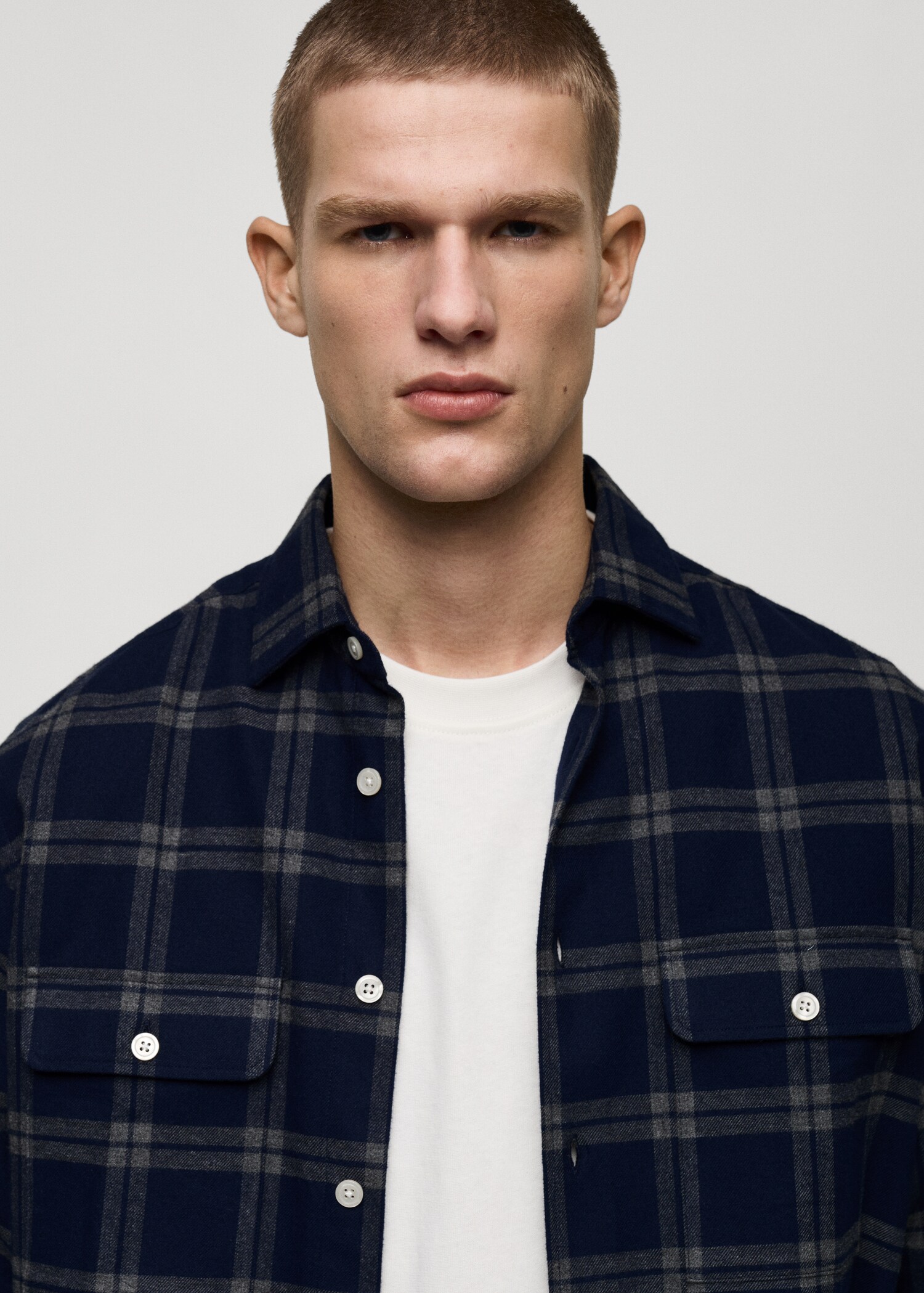 100% cotton flannel check overshirt - Details of the article 1