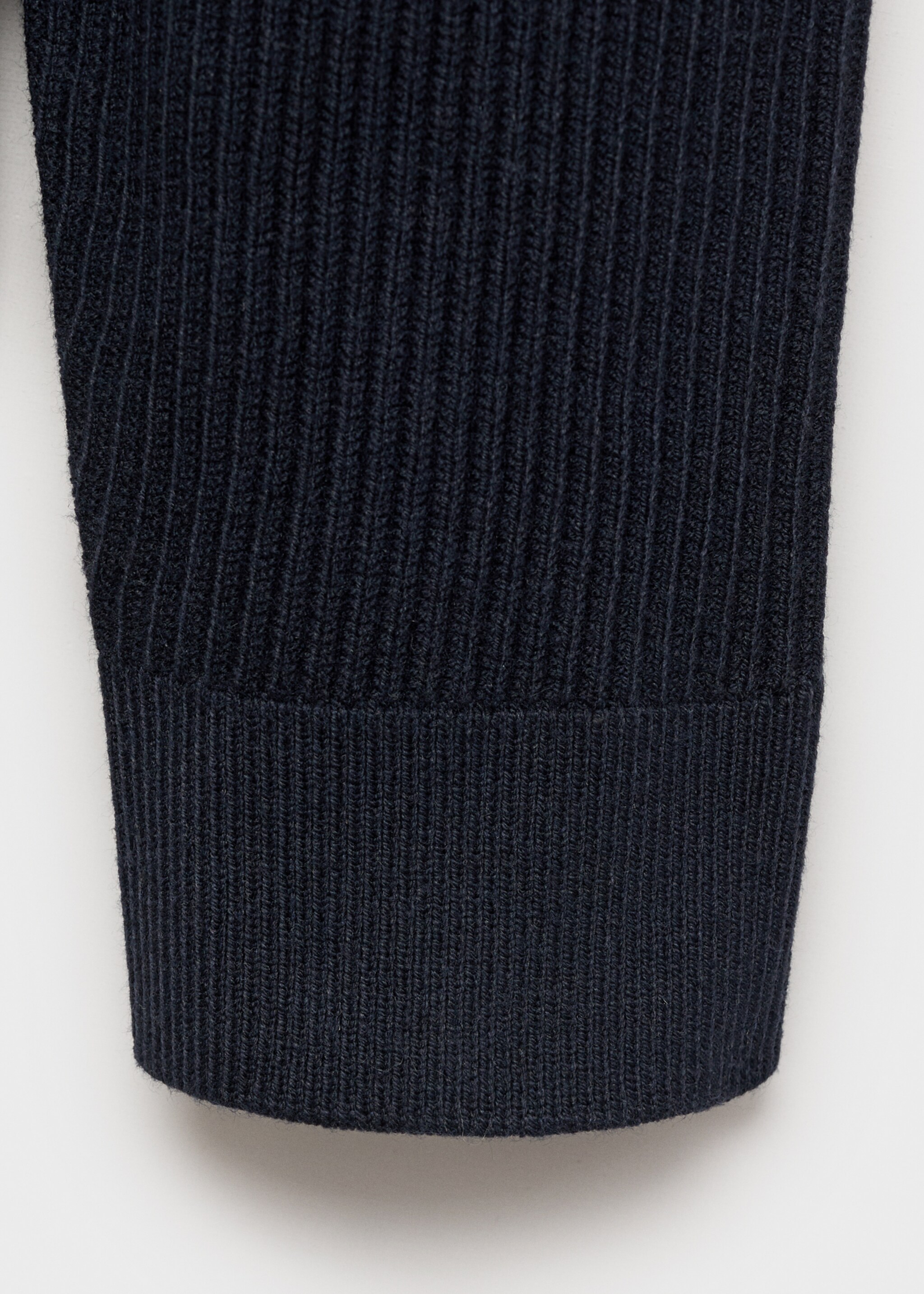 Ribbed sweater with zip neck - Details of the article 0, Dark Navy. Ref: 87000611-00.