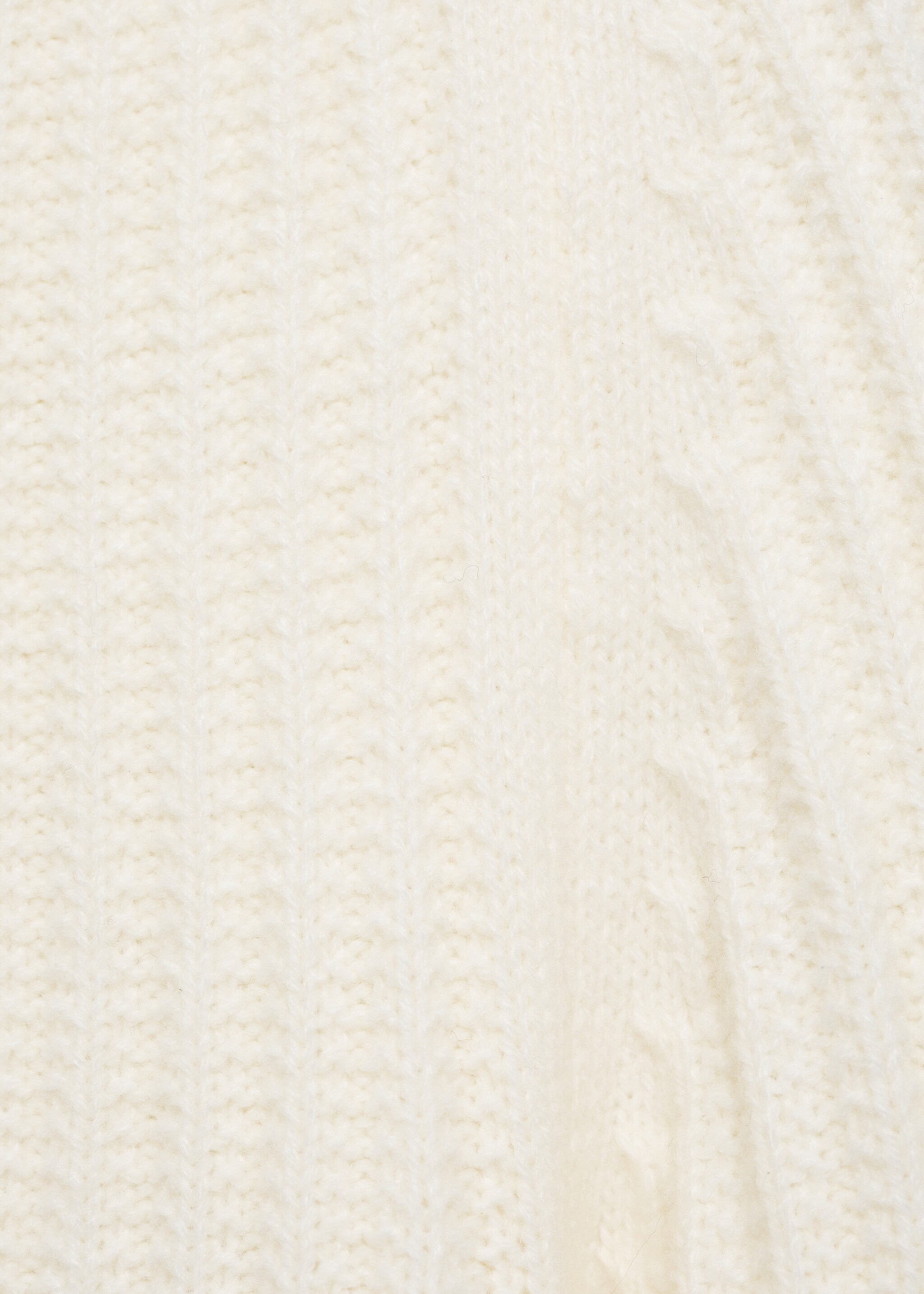 Gerippter Pullover aus Wollgemisch - Detail des Artikels 0, Cremeweiß. Ref: 87000612-00.