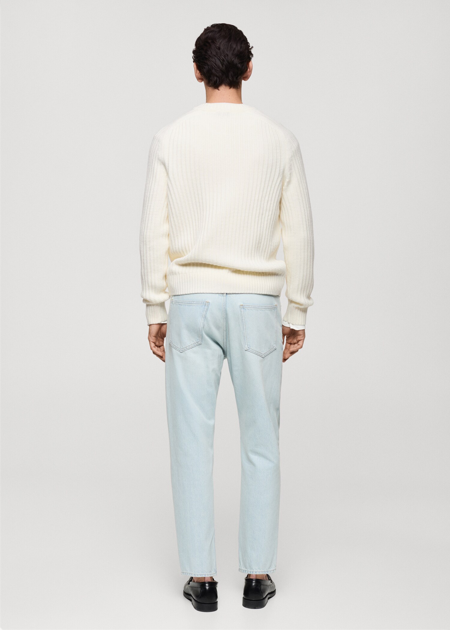 Gerippter Pullover aus Wollgemisch - Rückseite des Artikels