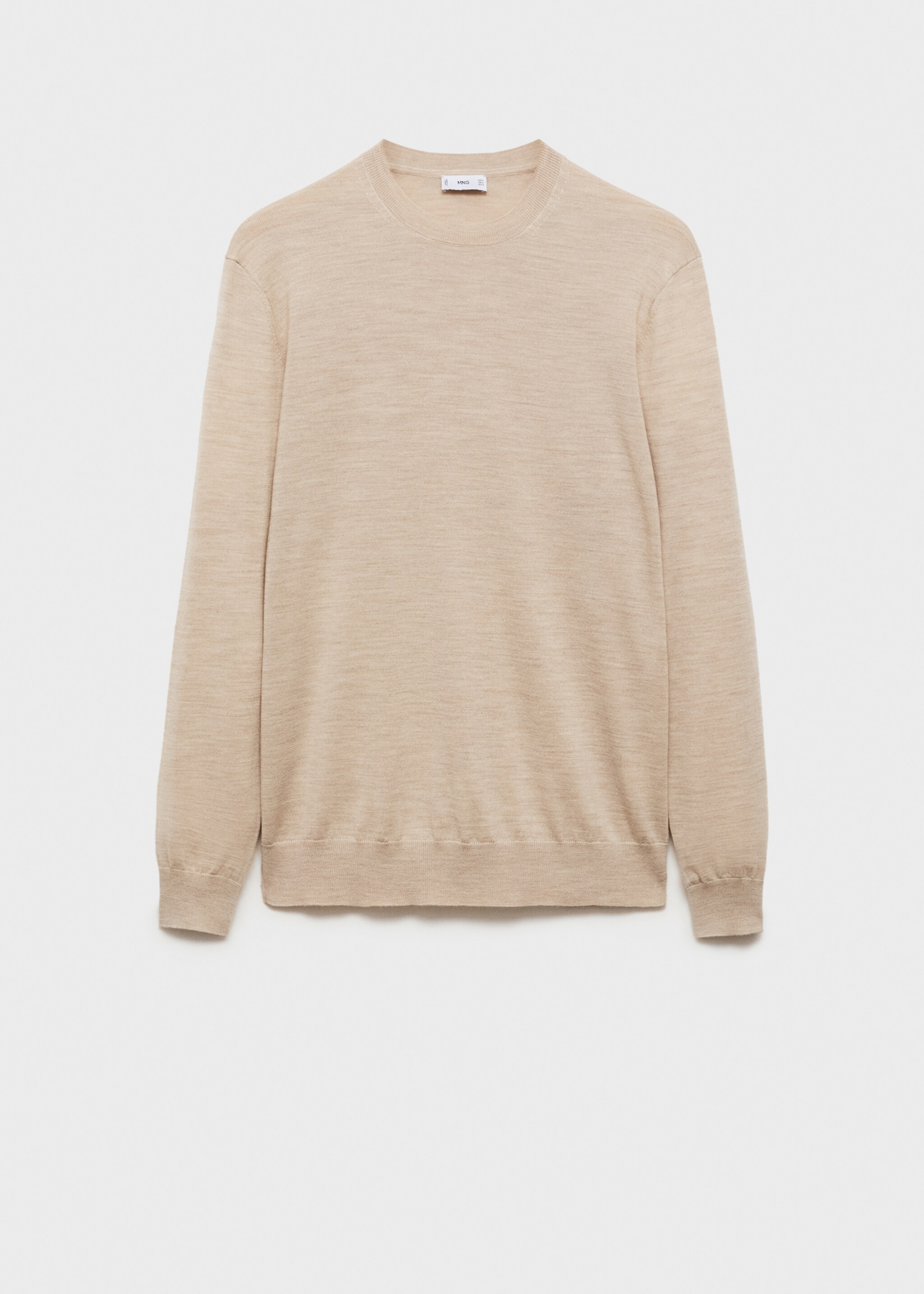 100% merino wool sweater - Article without model, Beige. Ref: 87000616-00.