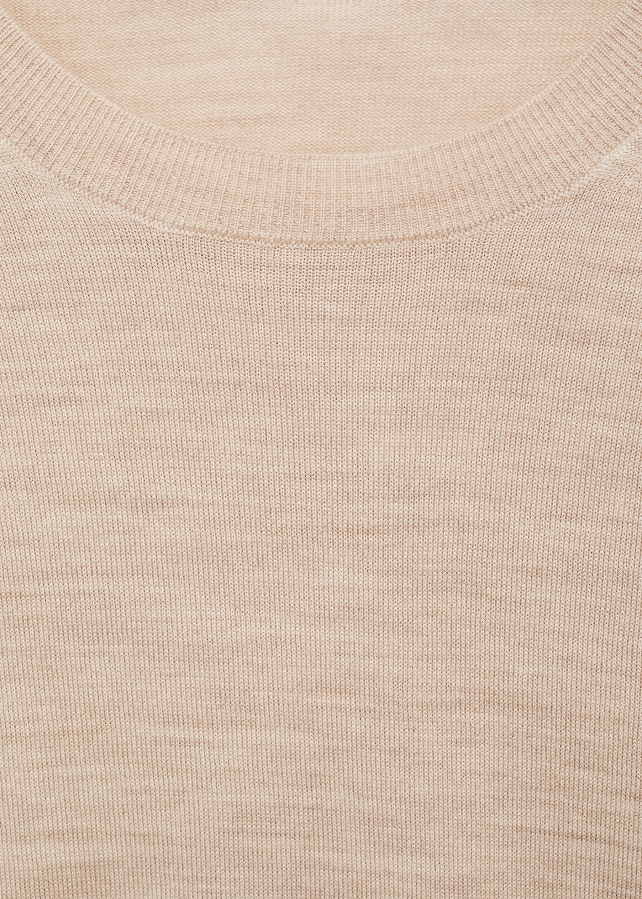 100% merino wool sweater - Details of the article 8, Beige. Ref: 87000616-00.