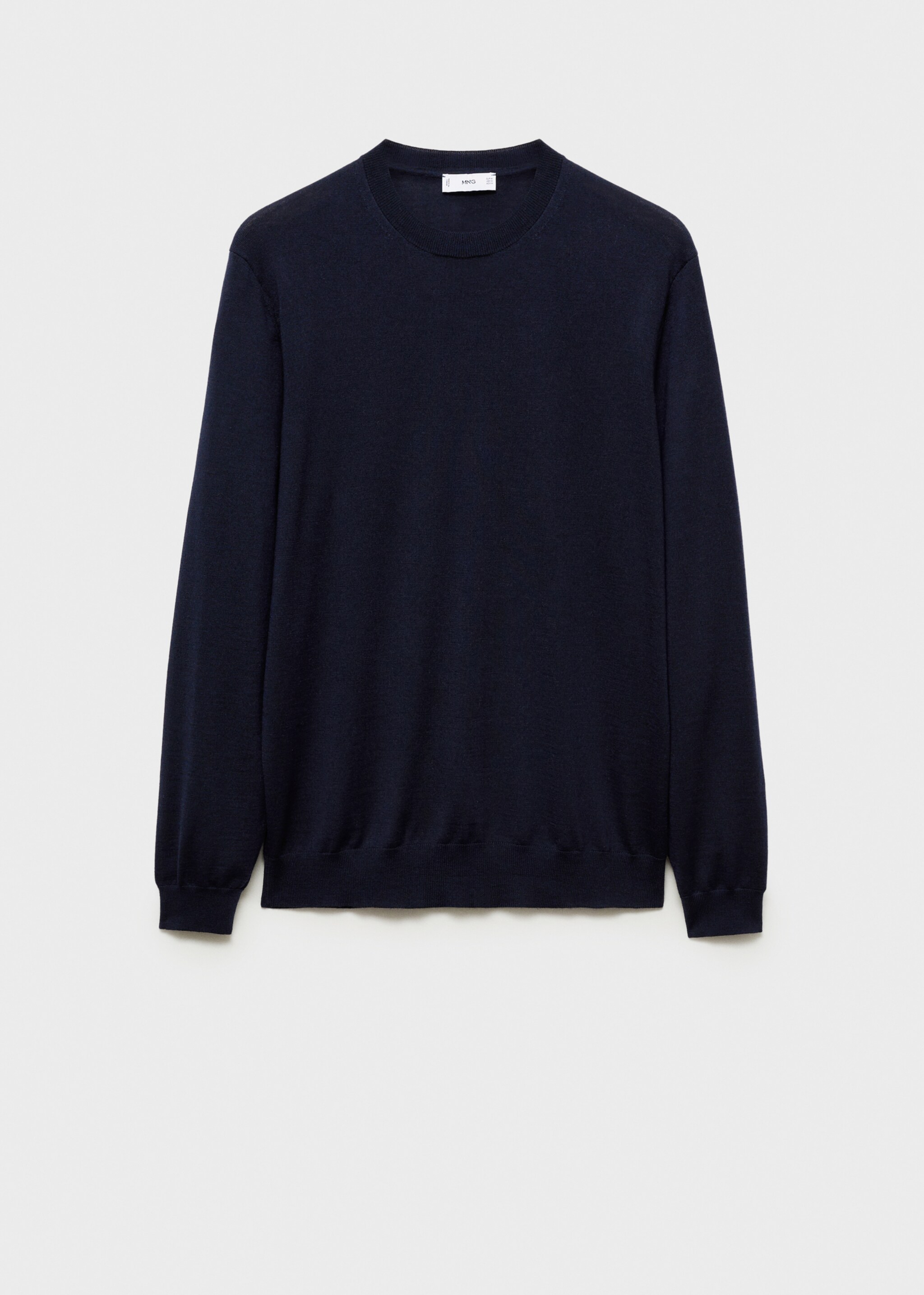 100% merino wool sweater - Article without model, Dark Navy. Ref: 87000616-00.