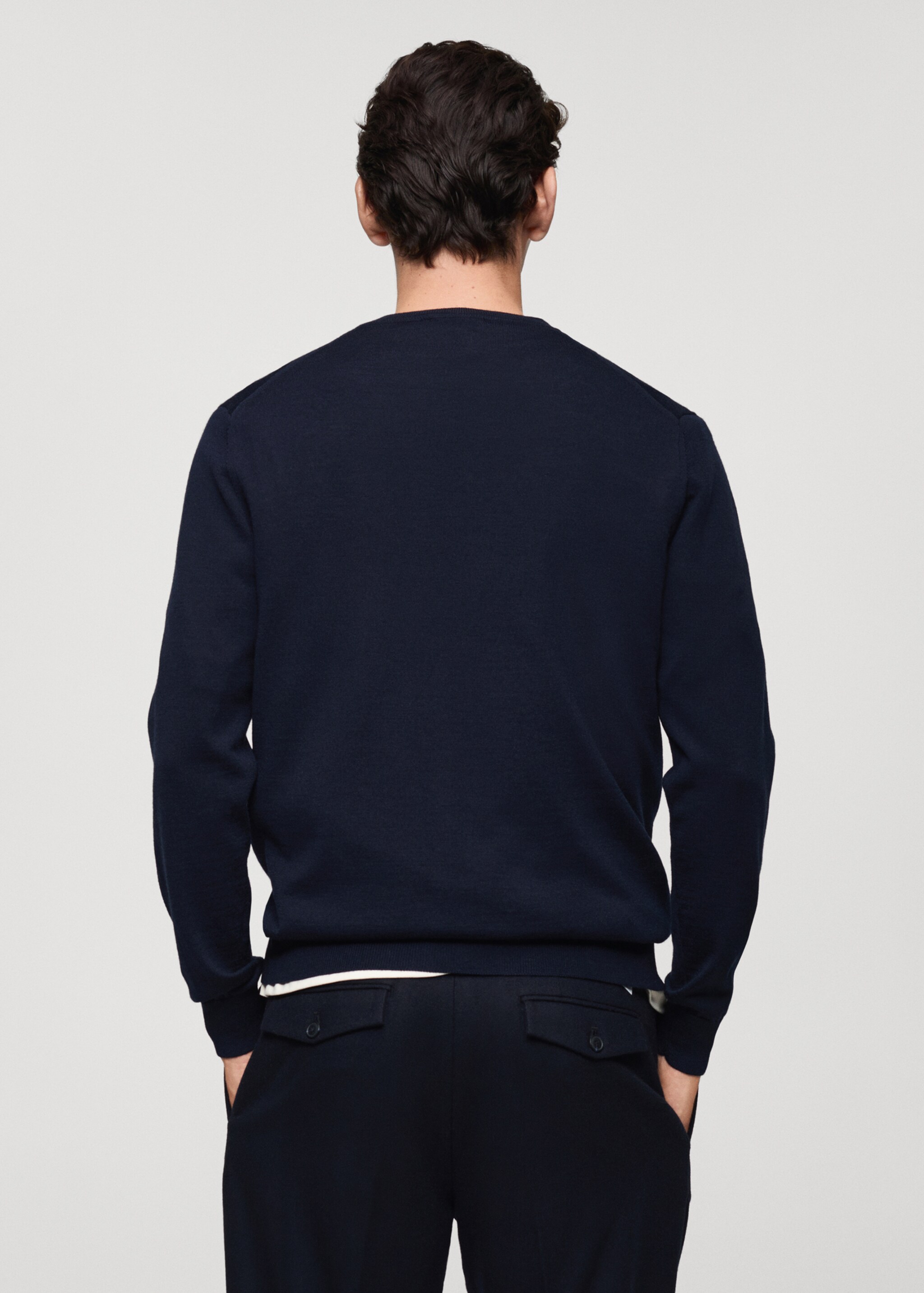 100% merino wool sweater - Reverse of the article, Dark Navy. Ref: 87000616-00.