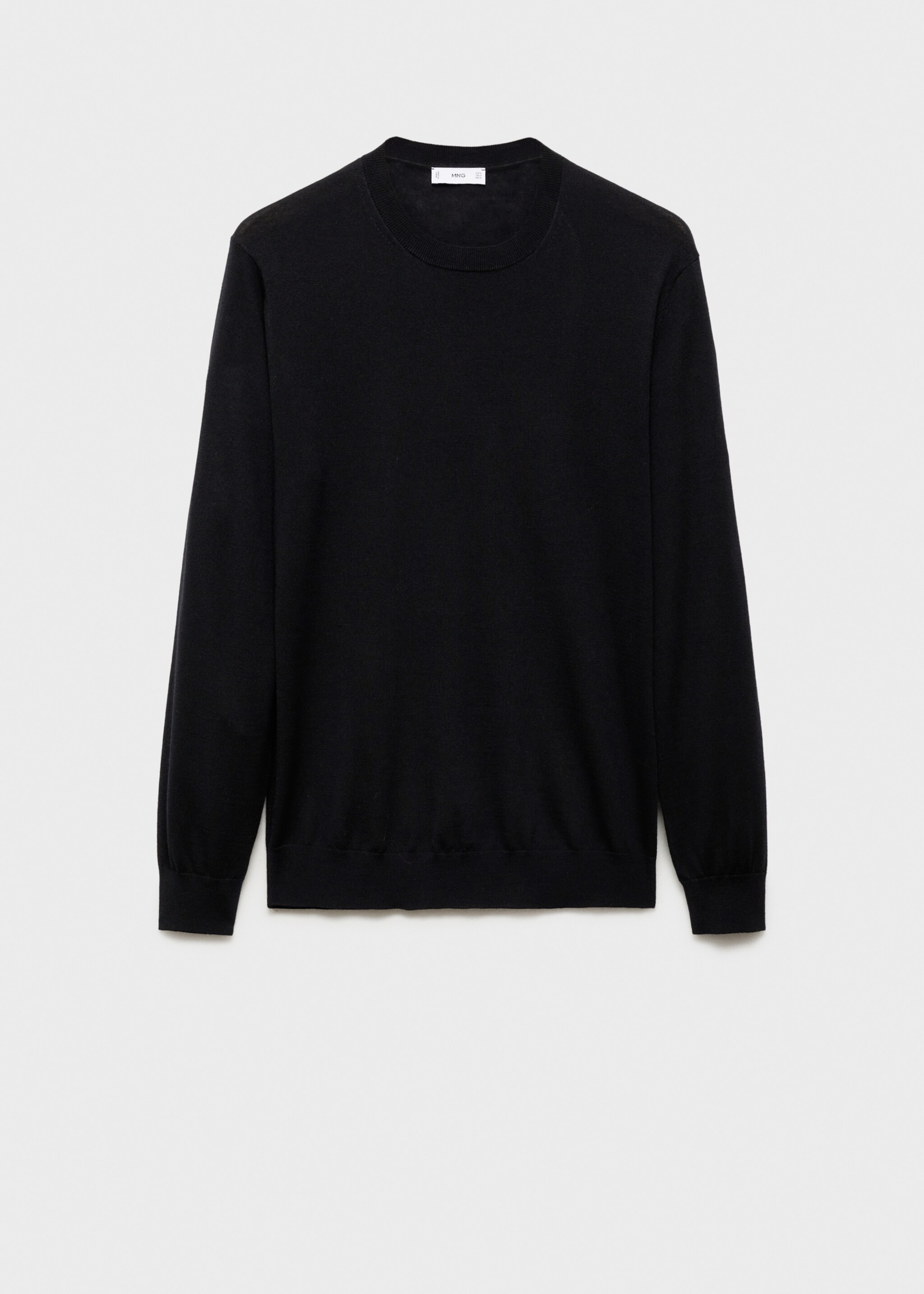 100% merino wool sweater - Article without model, Black. Ref: 87000616-00.