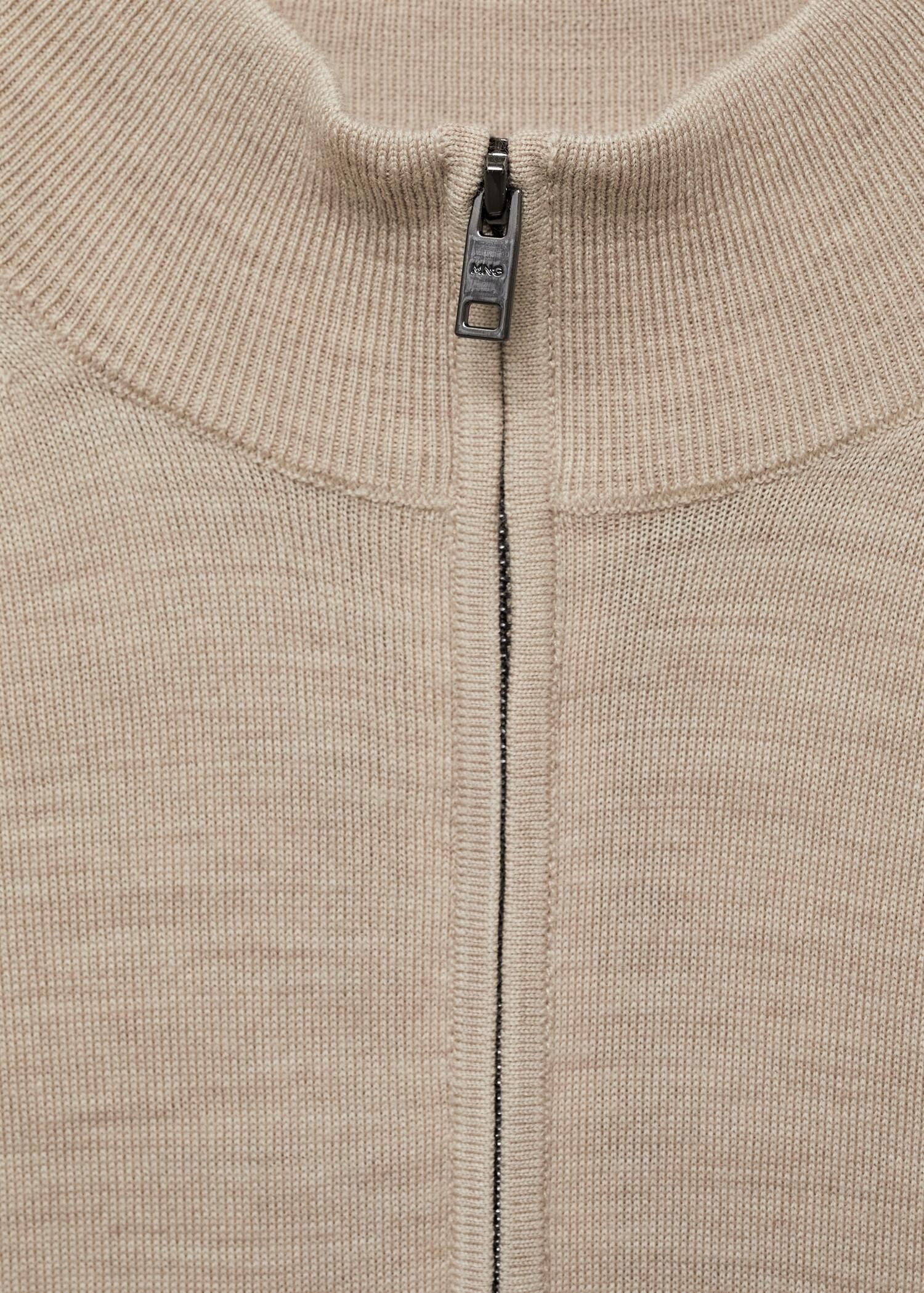 100% merino wool perkins-neck sweater with zip - Details of the article 8