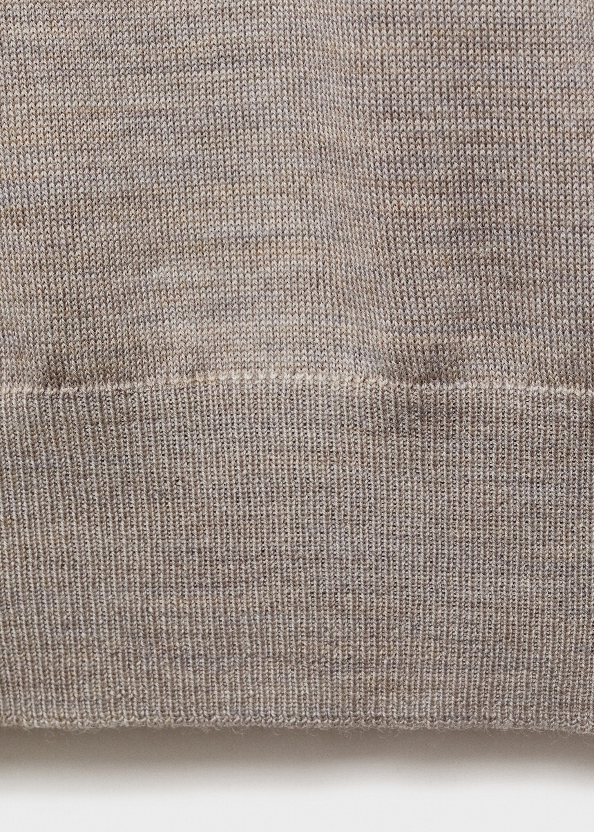 100% merino wool perkins-neck sweater with zip - Details of the article 0, Medium Brown. Ref: 87000617-00.