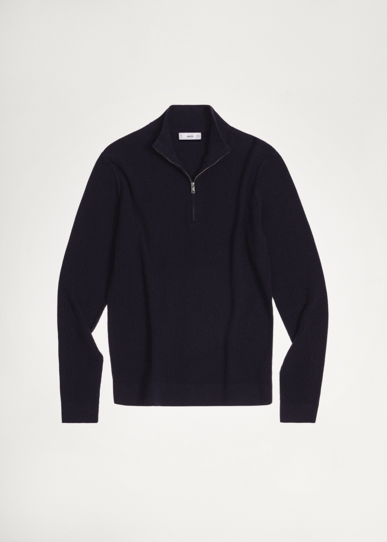 100% merino wool perkins-neck sweater with zip - Details of the article 5