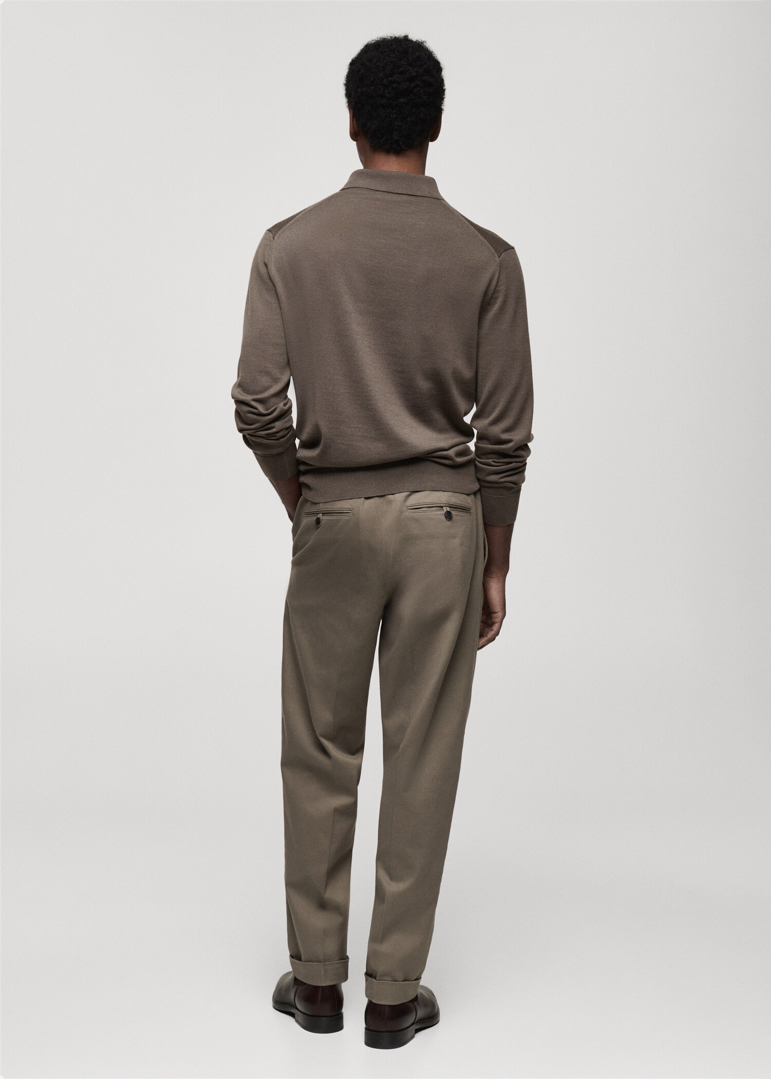 Pull-over polo 100 % laine mérinos - Verso de l’article