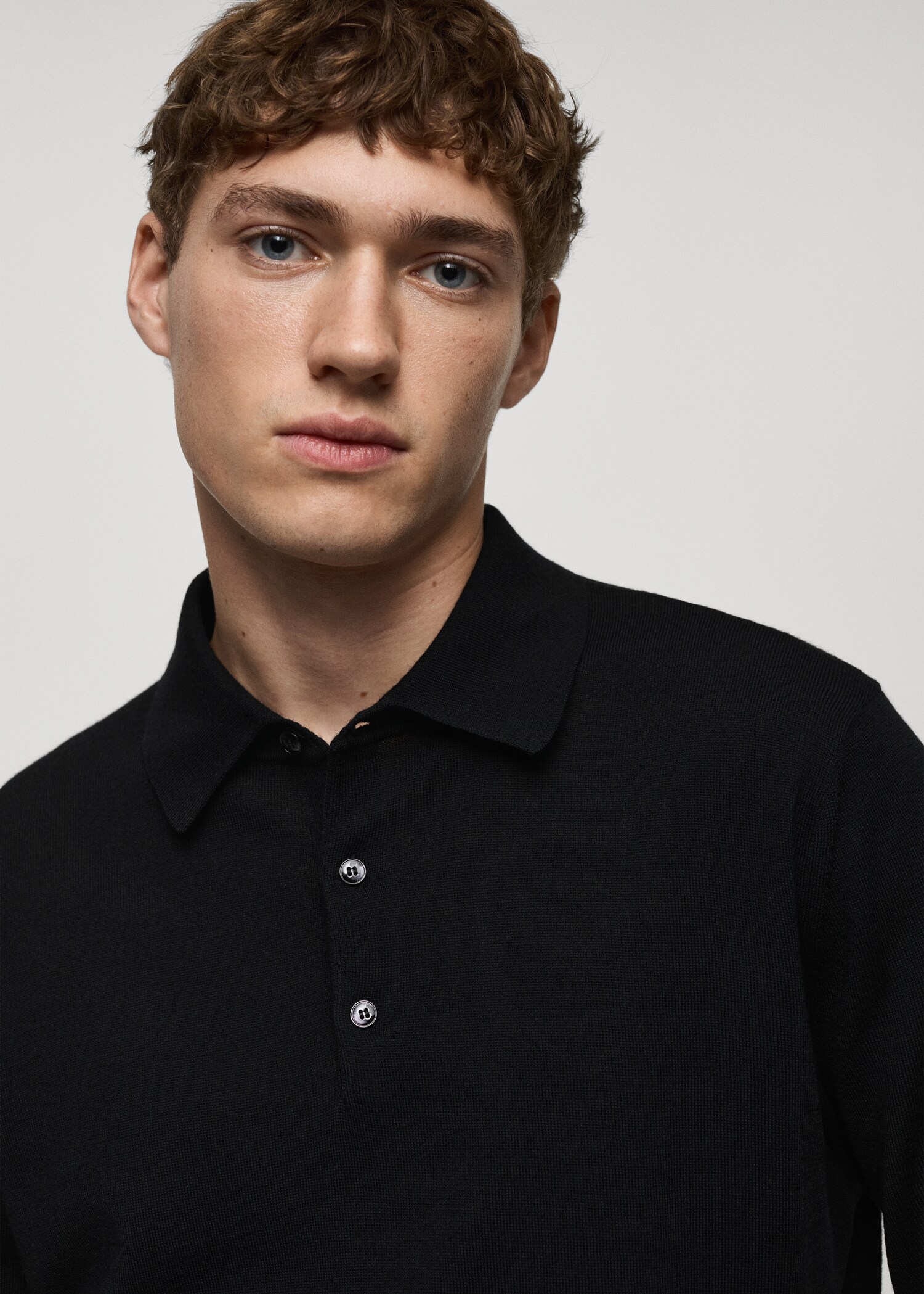 Pull-over polo 100 % laine mérinos - Détail de l'article 1