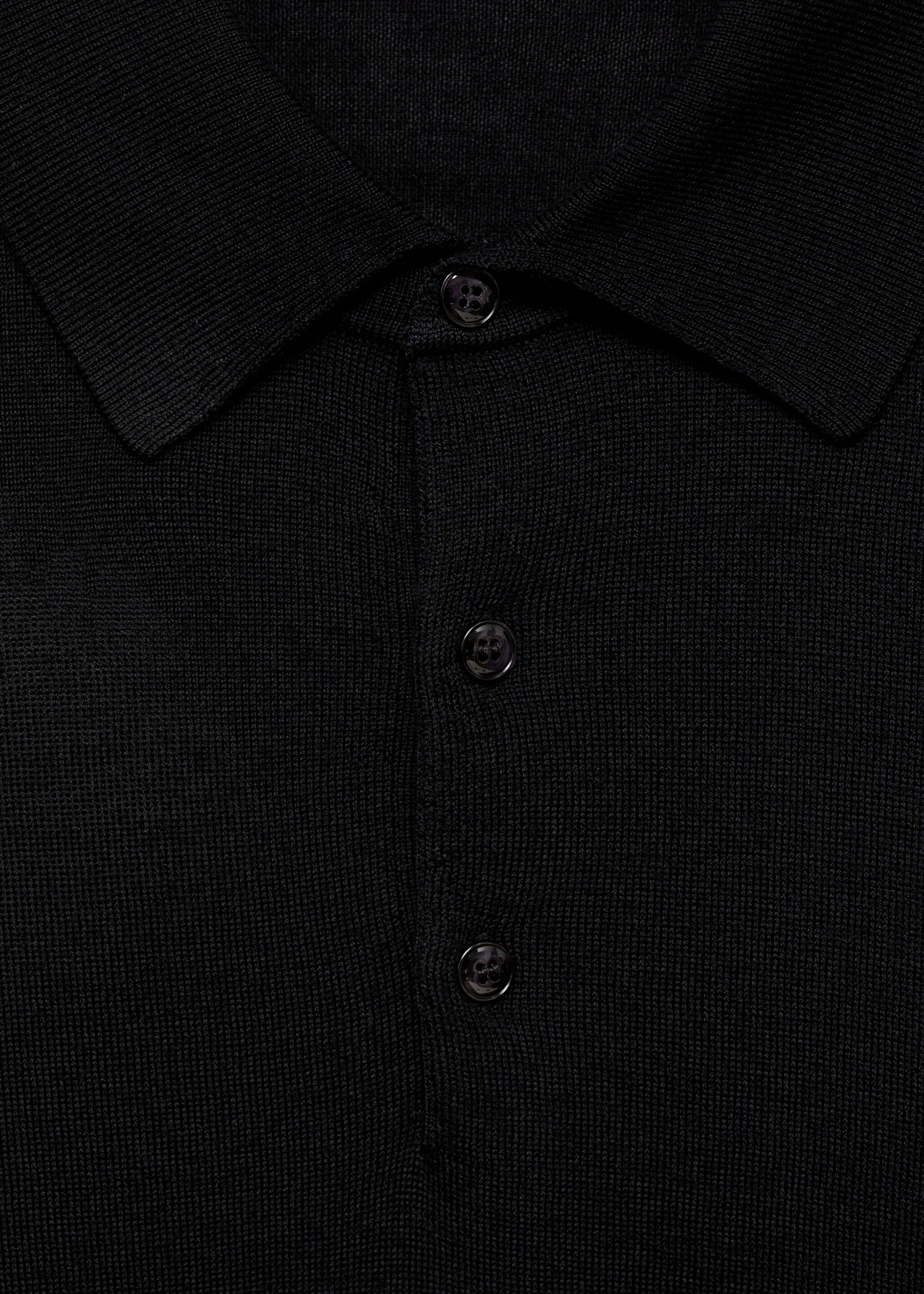 Pull-over polo 100 % laine mérinos - Détail de l'article 8, Noir. Ref: 87000618-00.