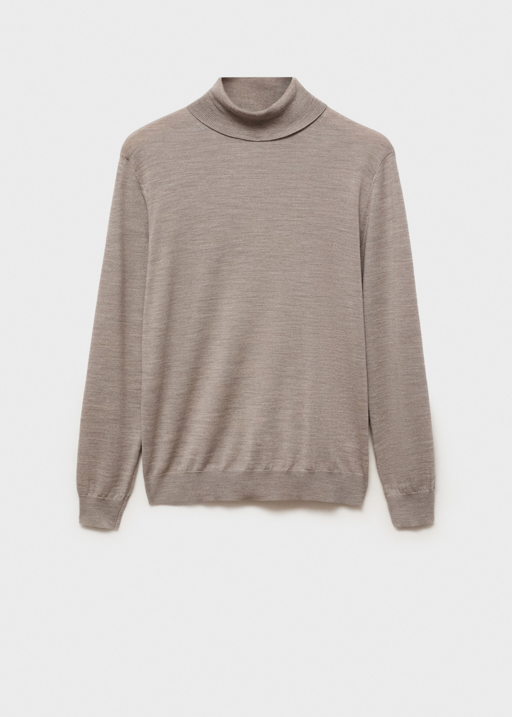 100% merino wool turtleneck sweater - Article without model, Medium Brown. Ref: 87000619-00.