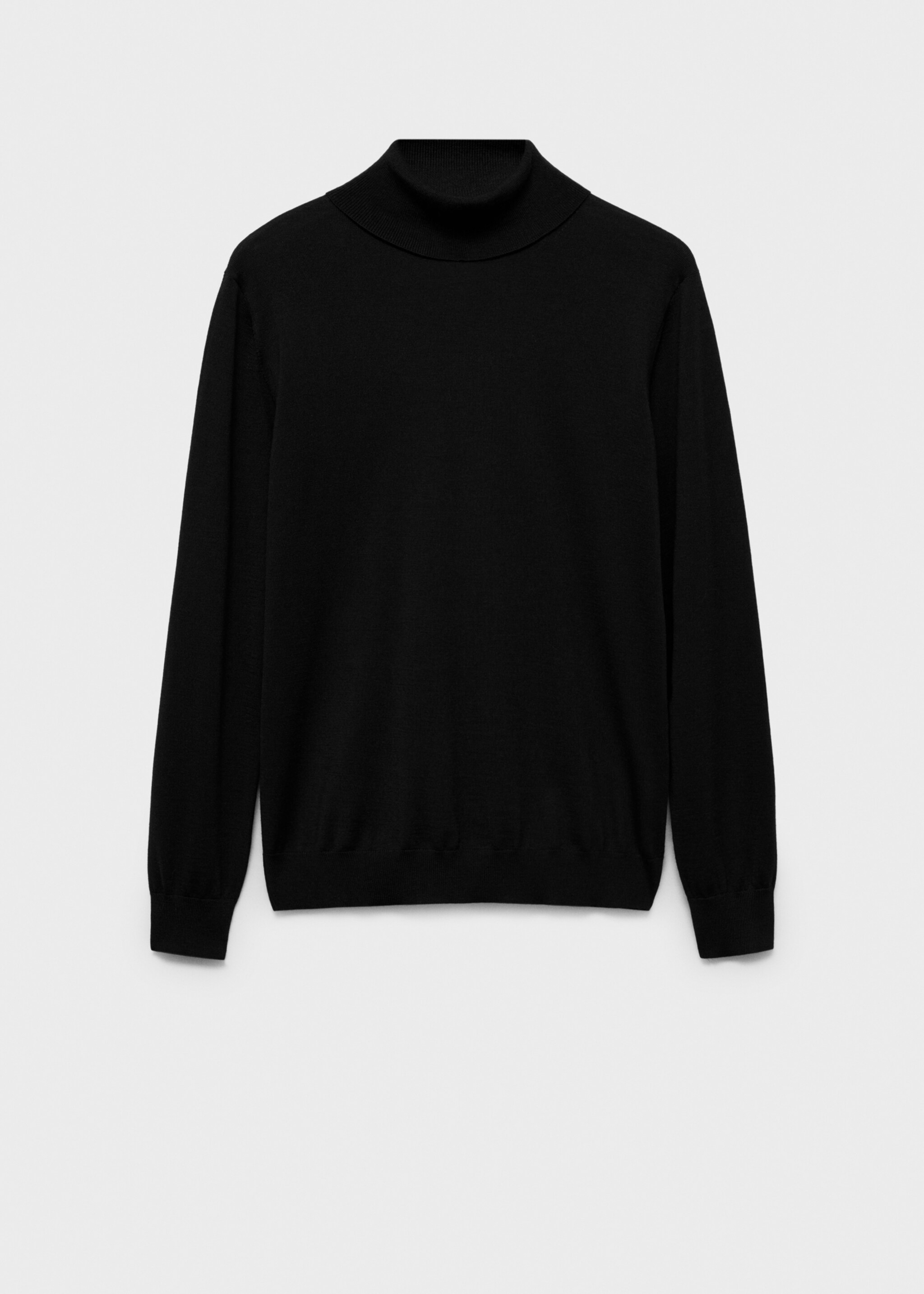 100% merino wool turtleneck sweater - Article without model, Black. Ref: 87000619-00.