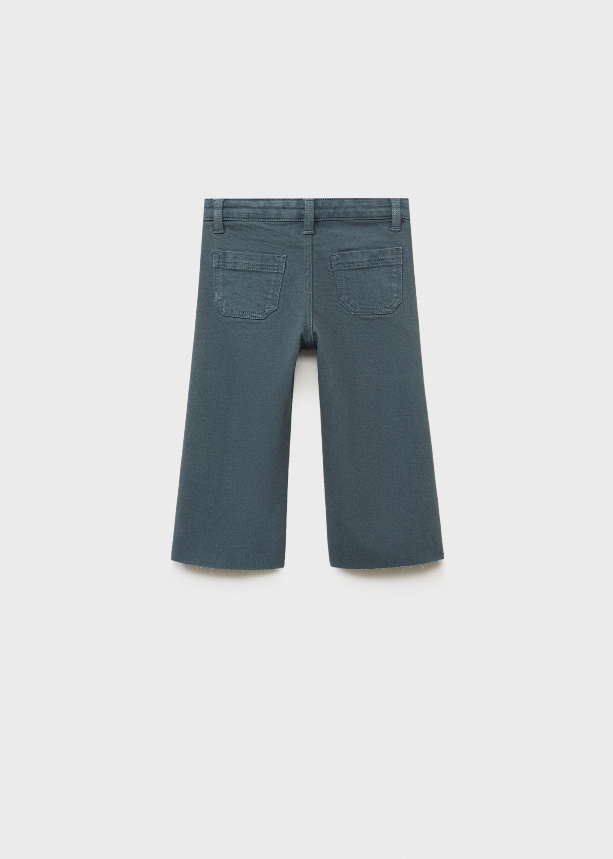 Seamless jeans with frayed hem - Reverse of the article, Petrol Blue. Ref: 87000622-00.