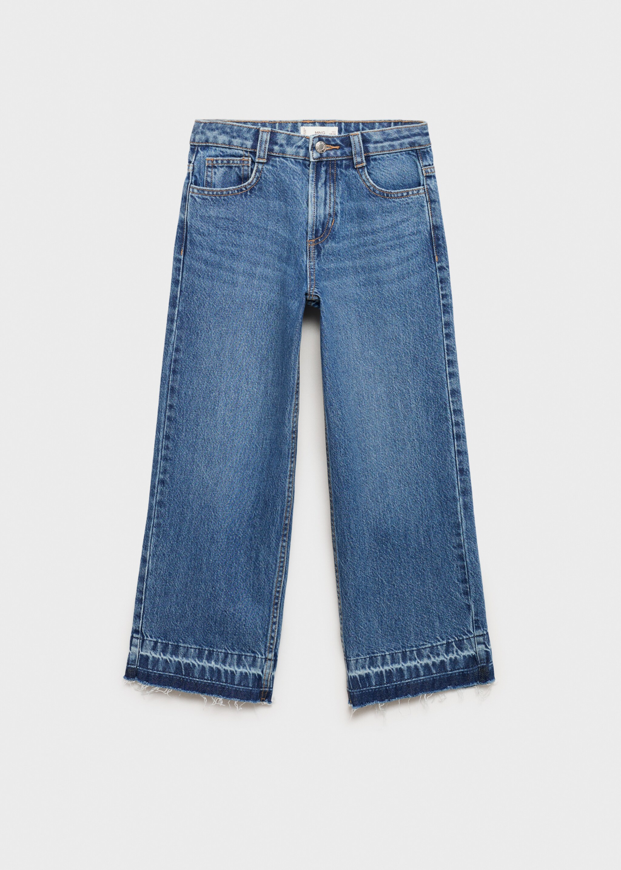 Wideleg low frayed hem jeans - Article without model, Dark Blue. Ref: 87000623-00.