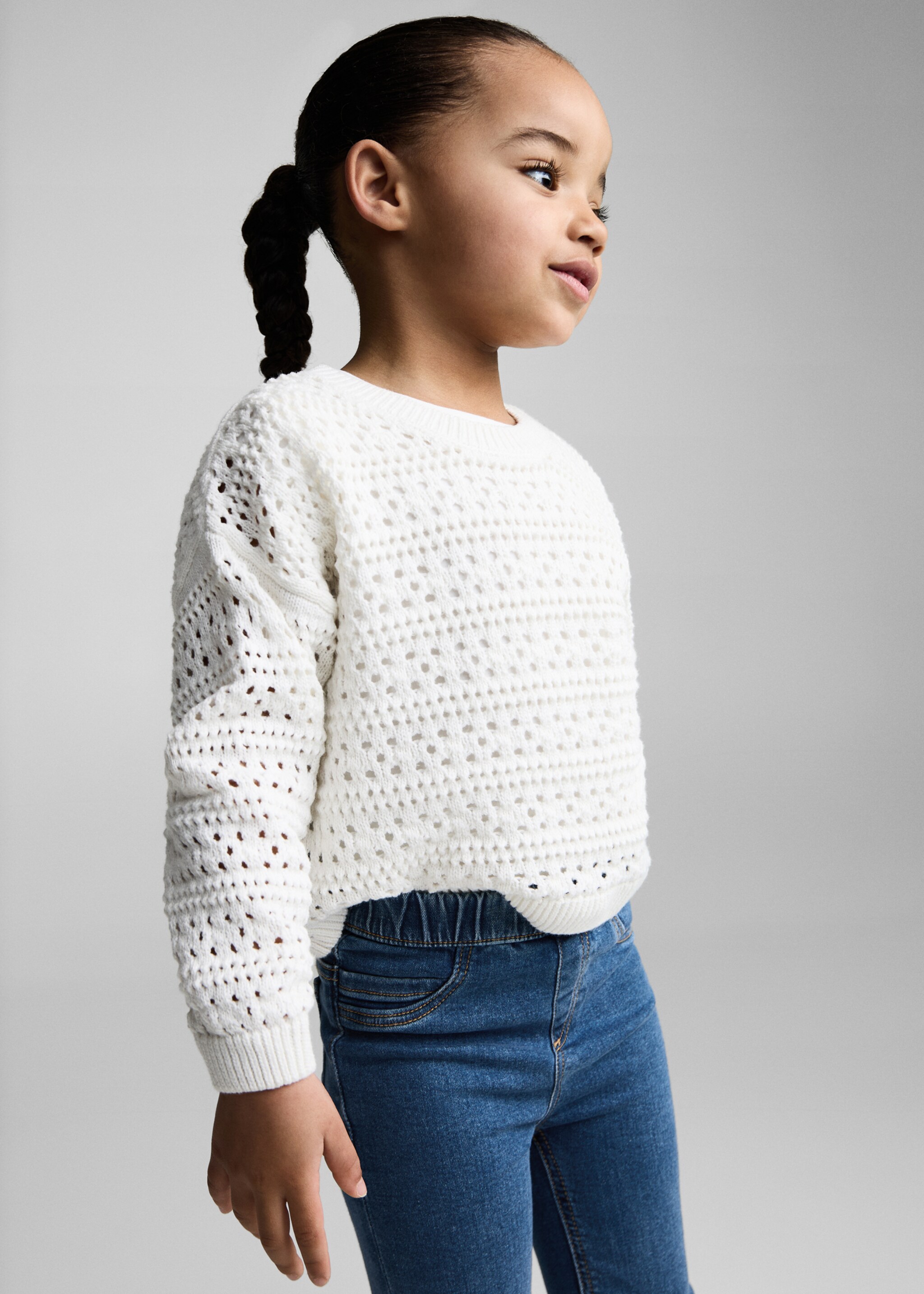 Drawstring waist jeans - Medium plane, Medium Blue. Ref: 87000627-00.