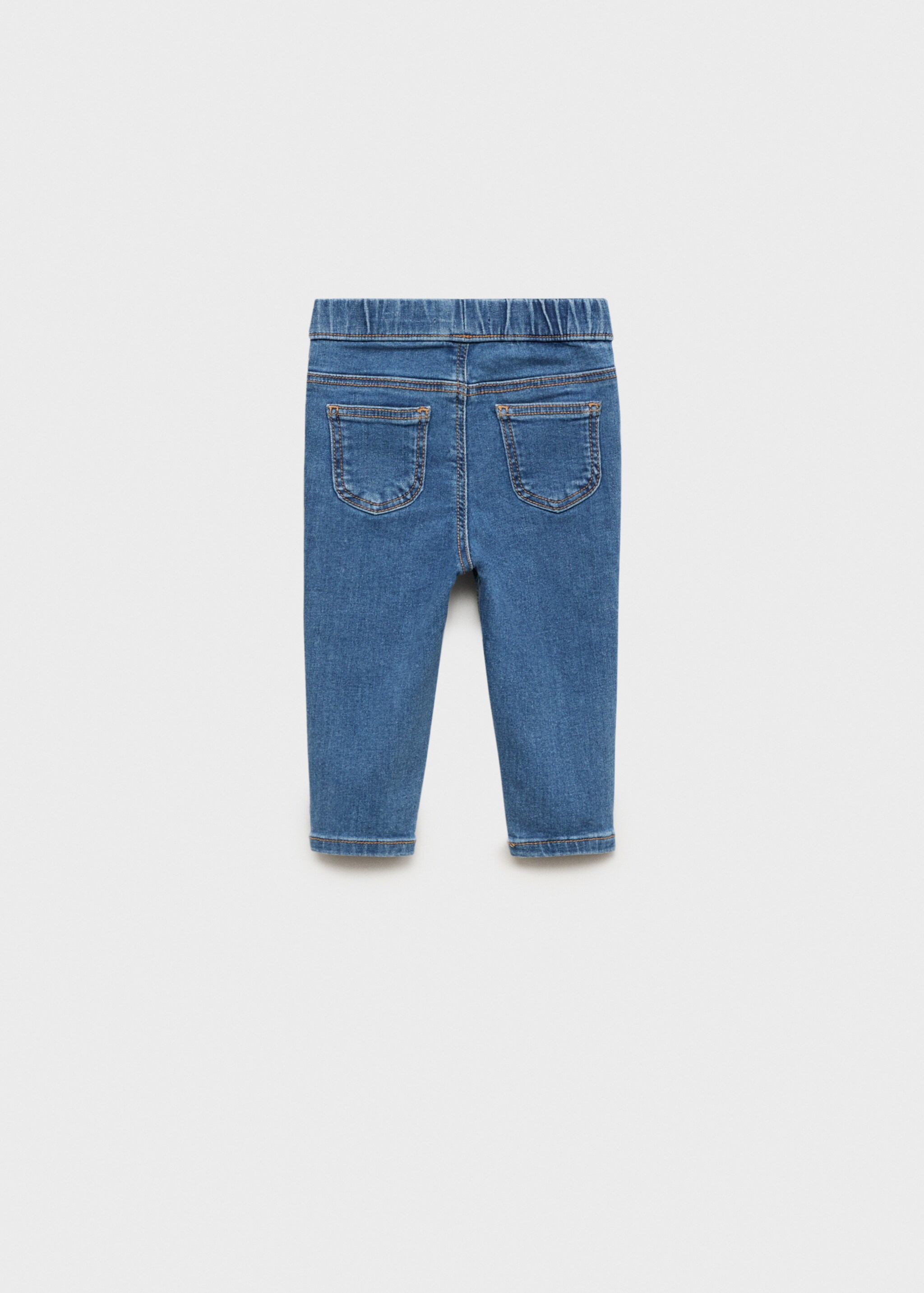 Drawstring waist jeans - Reverse of the article, Medium Blue. Ref: 87000627-00.