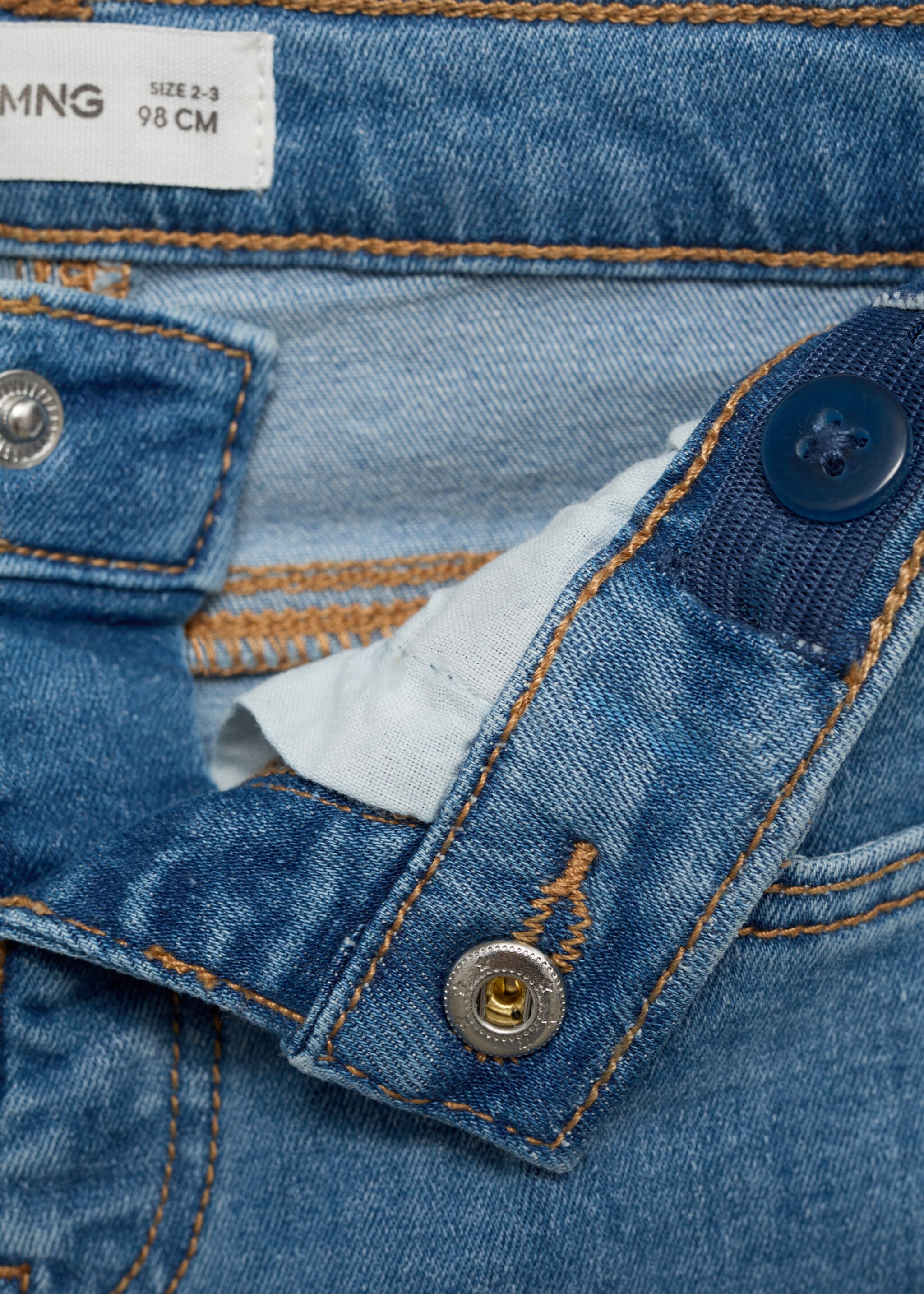 Cotton skinny Jeans - Details of the article 8, Medium Blue. Ref: 87000628-00.