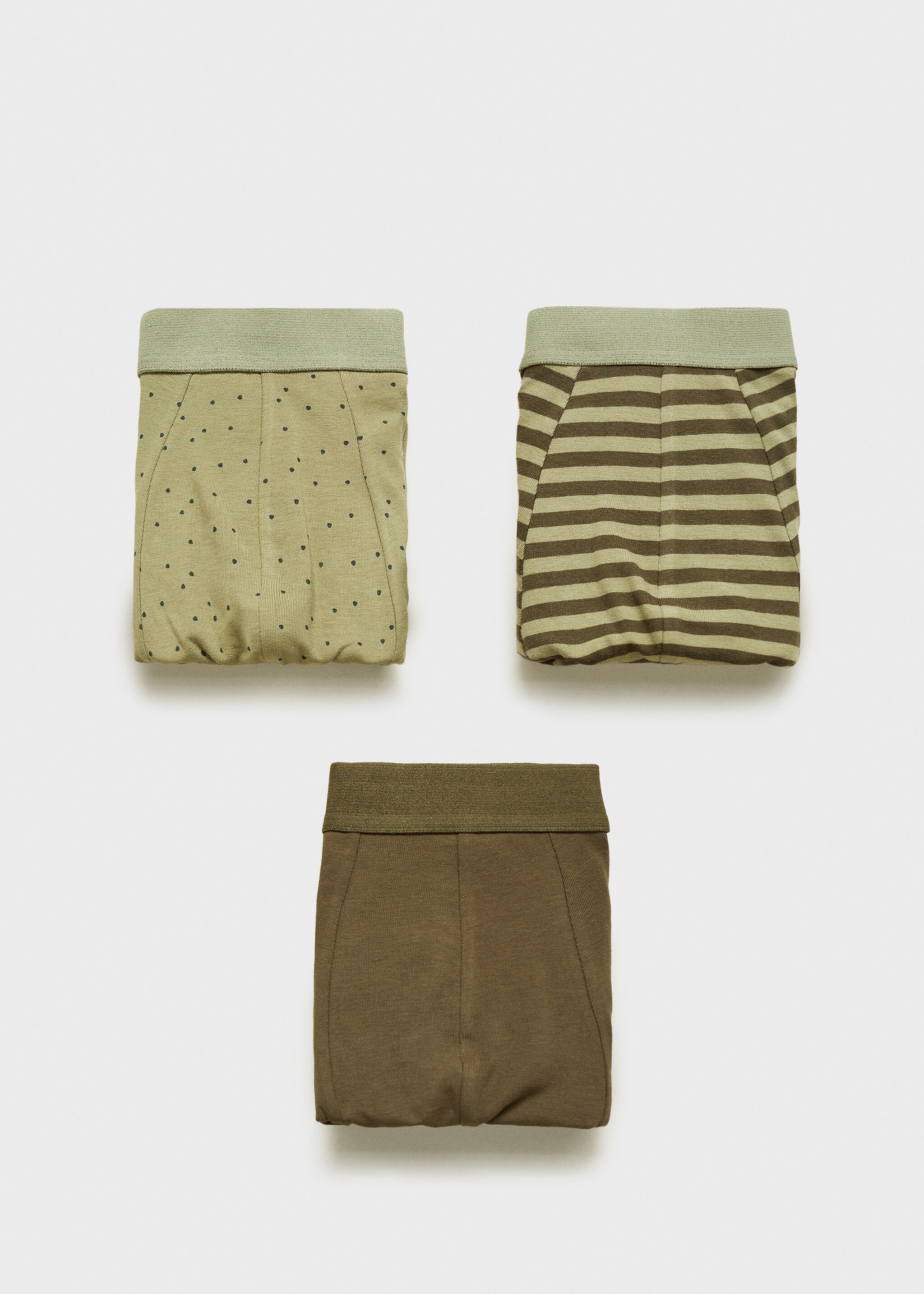 Pack of 3 cotton combination briefs - Article without model, Khaki. Ref: 87000633-00.