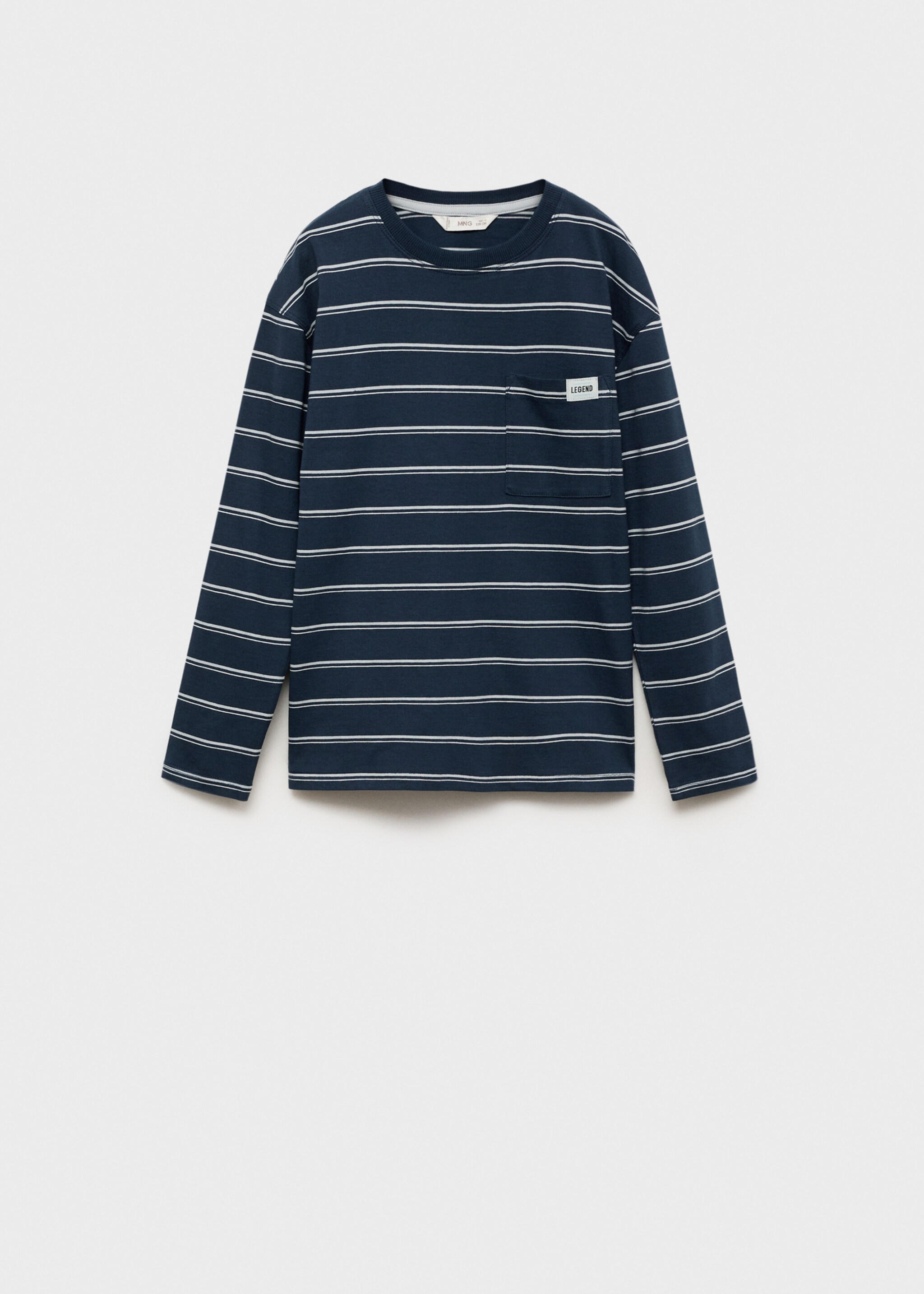 Samarreta ratlles butxaca al pit - Article sense model, Blau marí fosc. Ref: 87000641-00.