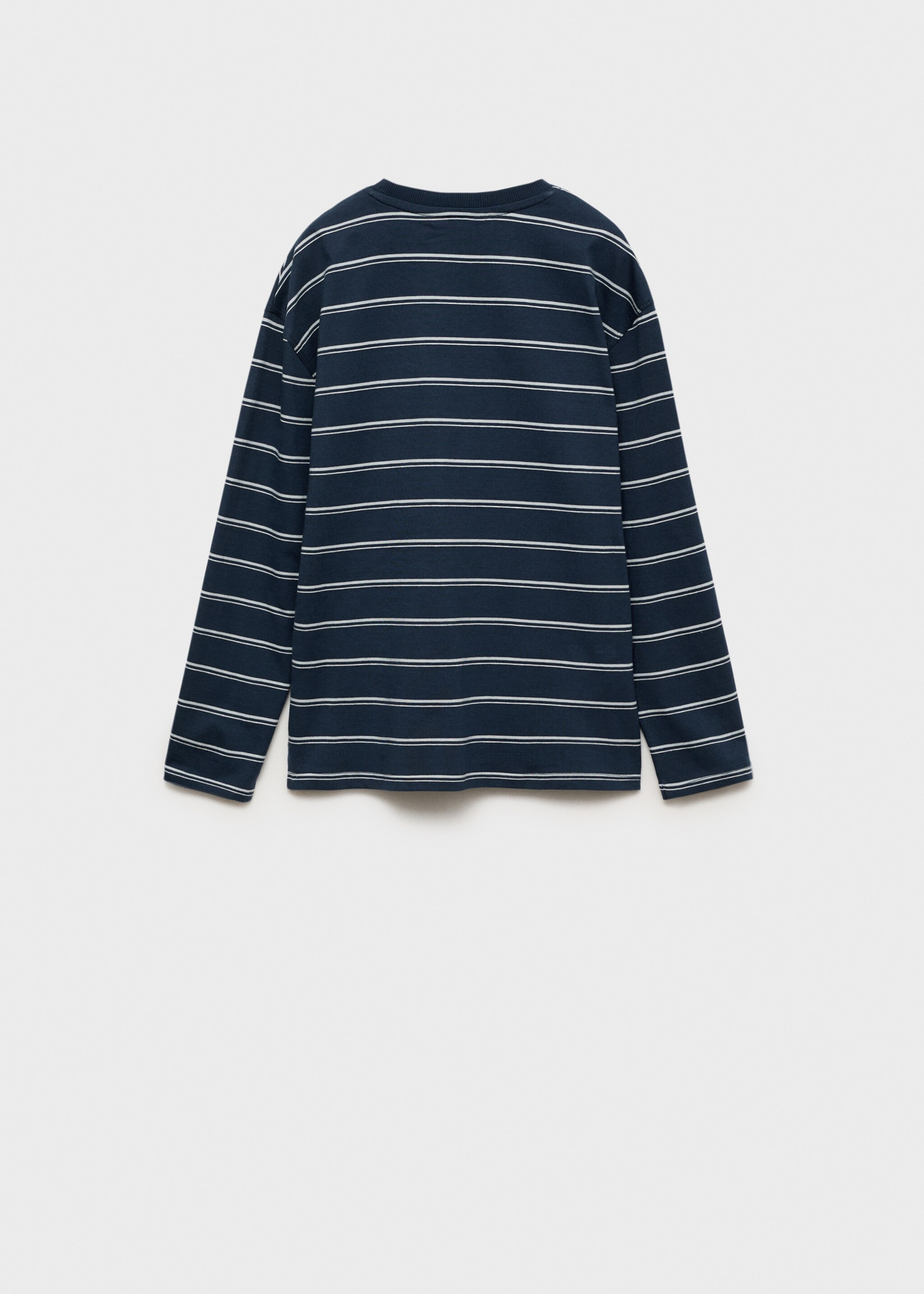 Samarreta ratlles butxaca al pit - Revers de l'article, Blau marí fosc. Ref: 87000641-00.