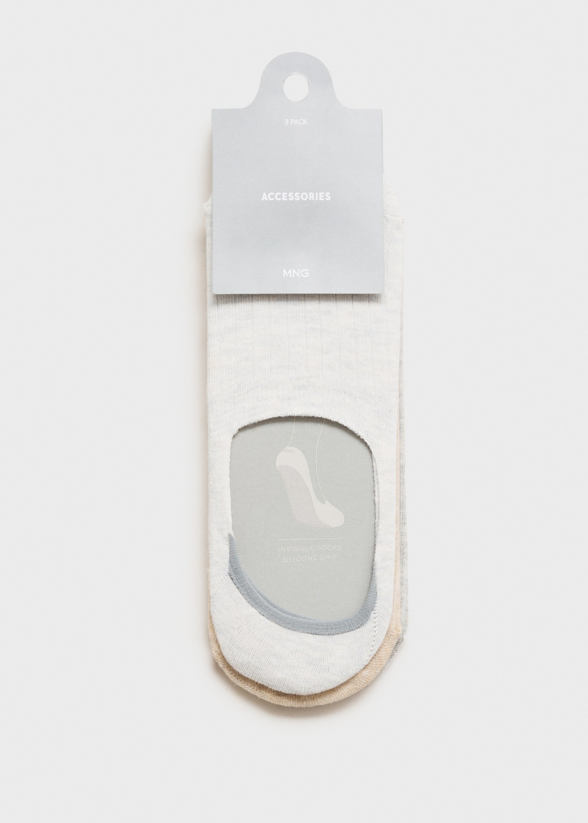 Pack of 3 ankle socks - Details of the article 0, Ecru. Ref: 87000660-00.