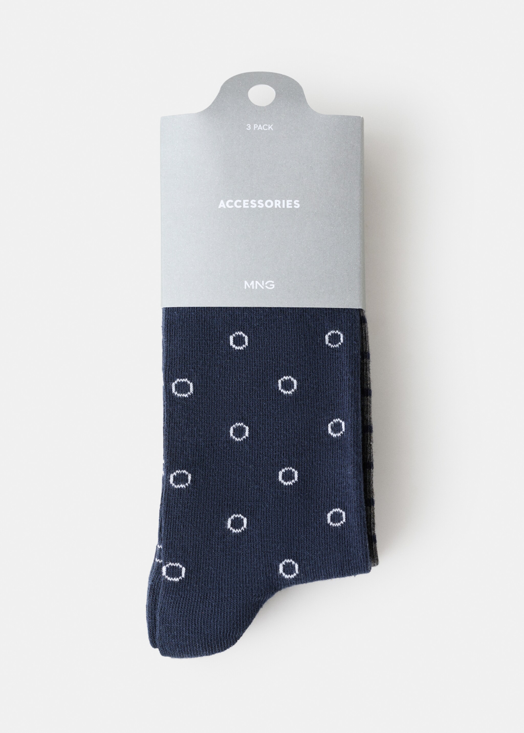 Pack of 3 striped cotton socks - Article without model, Dark Navy. Ref: 87000661-00.