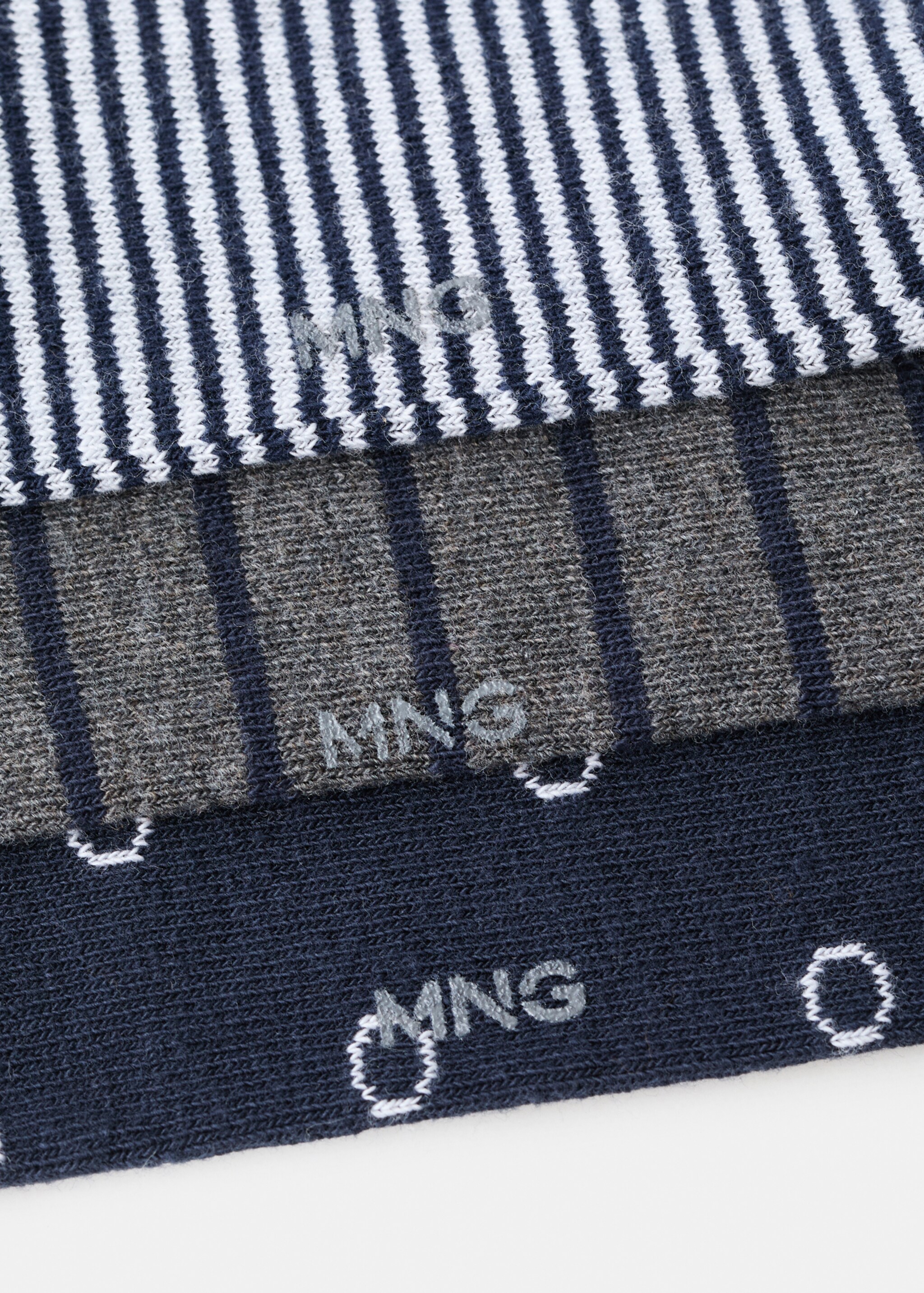 Pack of 3 striped cotton socks - Details of the article 0, Dark Navy. Ref: 87000661-00.