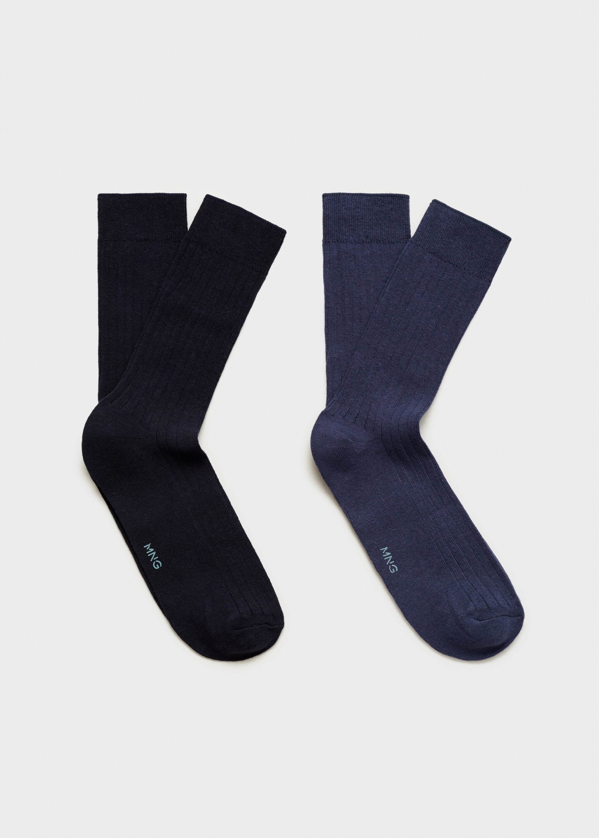 2er-Pack Baumwollsocken mit Rippmuster - Artikel ohne Model, Dunkles Marineblau. Ref: 87000663-00.
