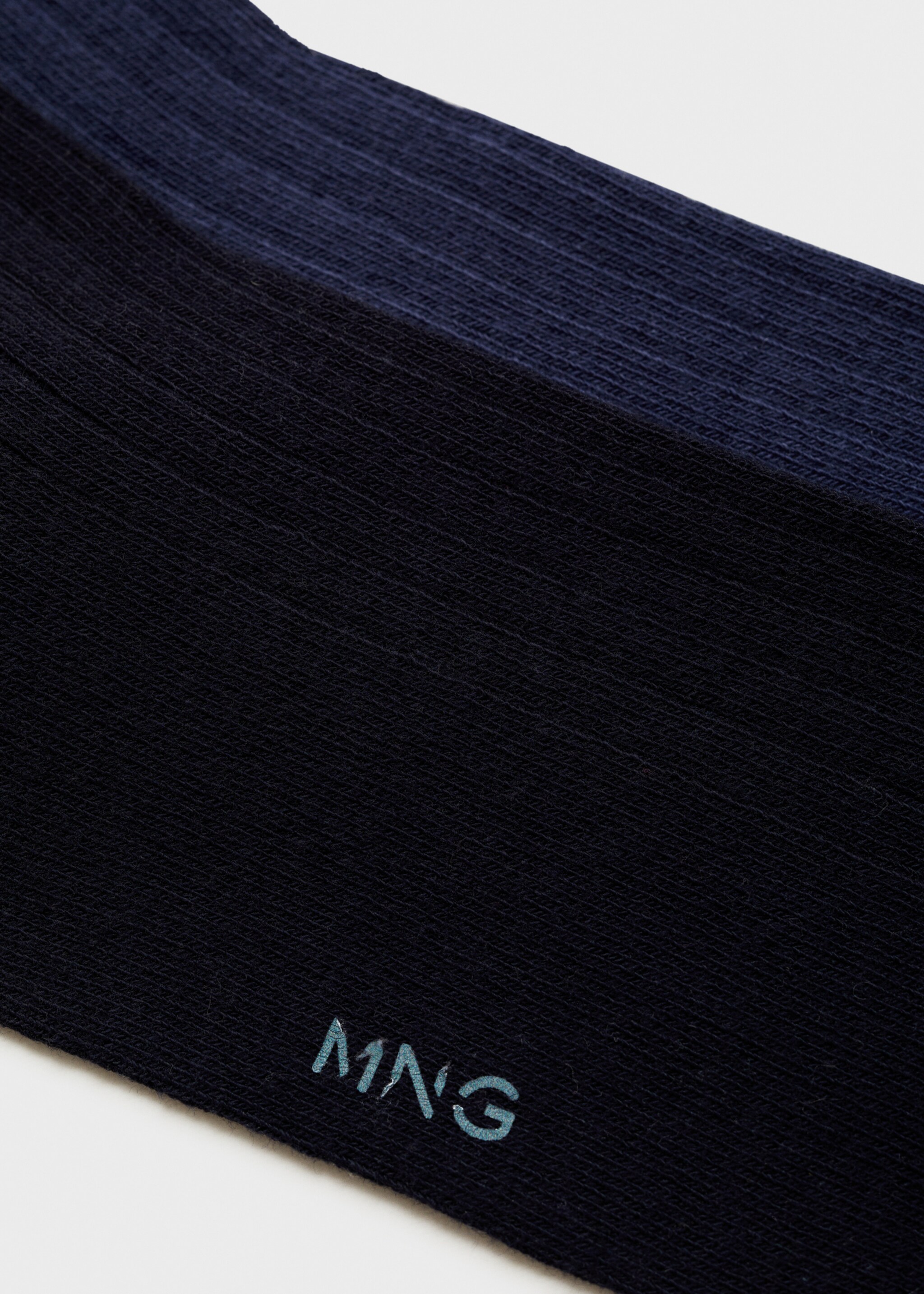 2er-Pack Baumwollsocken mit Rippmuster - Detail des Artikels 0, Dunkles Marineblau. Ref: 87000663-00.