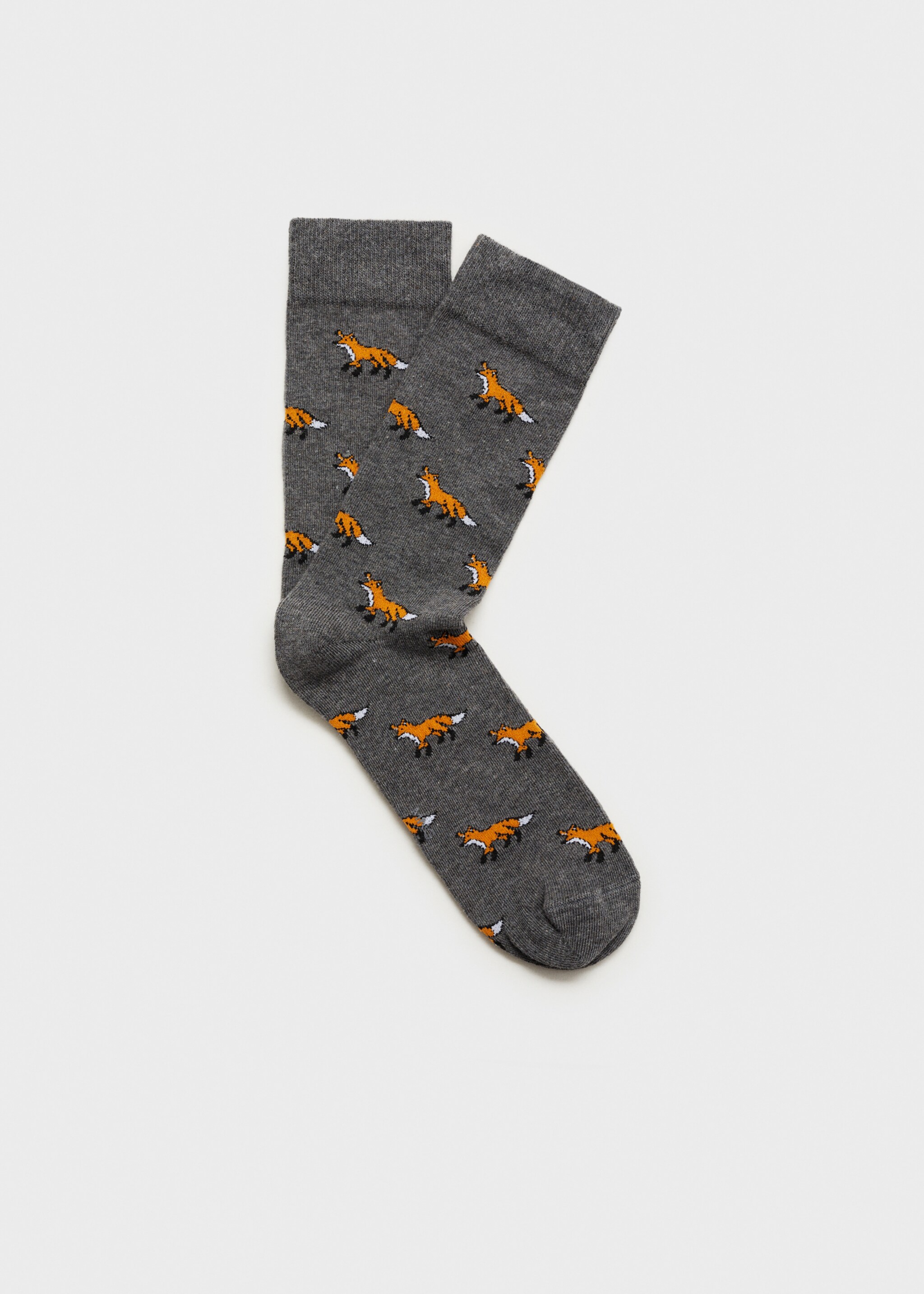 Animal print cotton socks - Article without model, Grey. Ref: 87000666-00.
