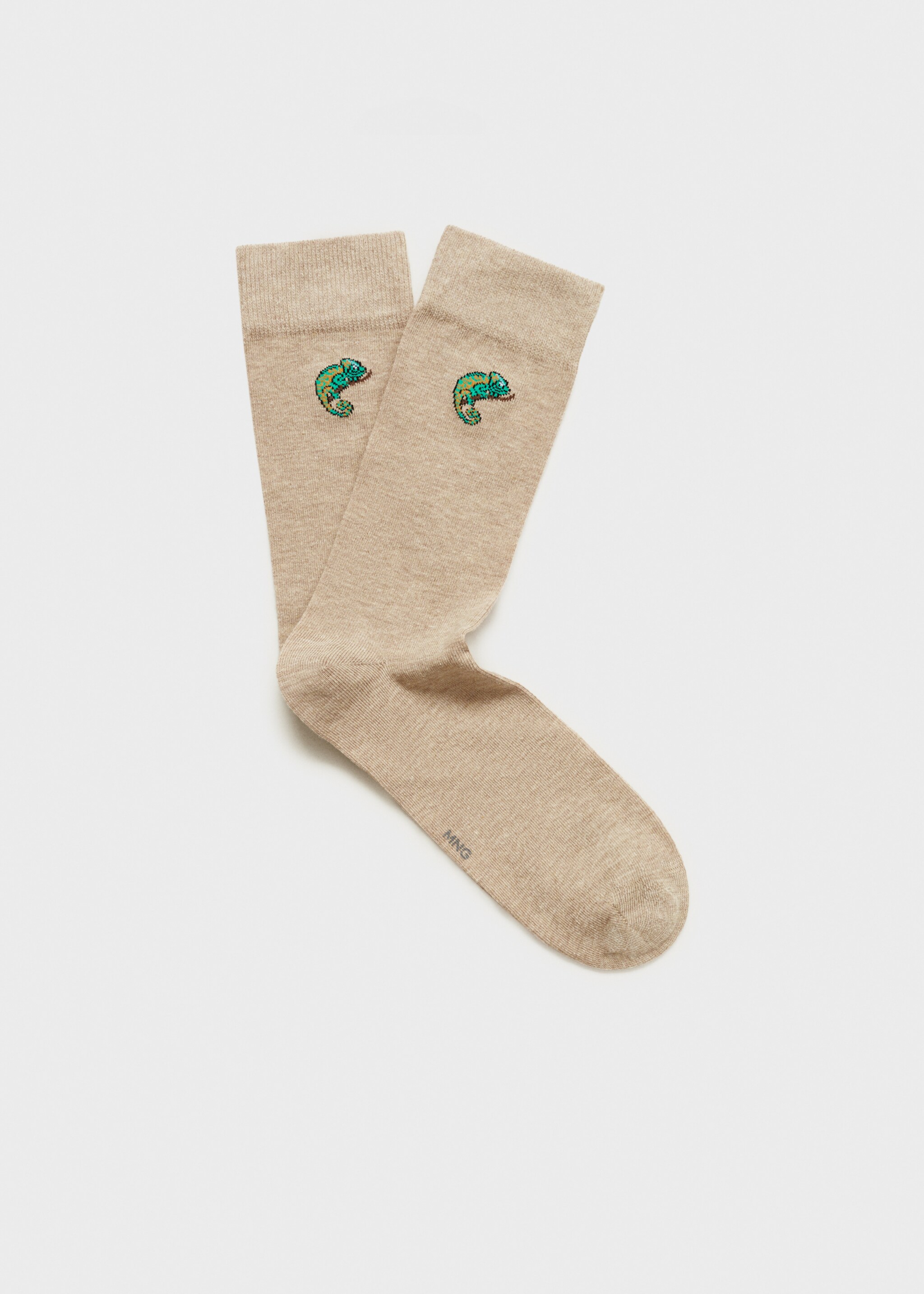 Printed cotton socks - Article without model, Beige. Ref: 87000667-00.