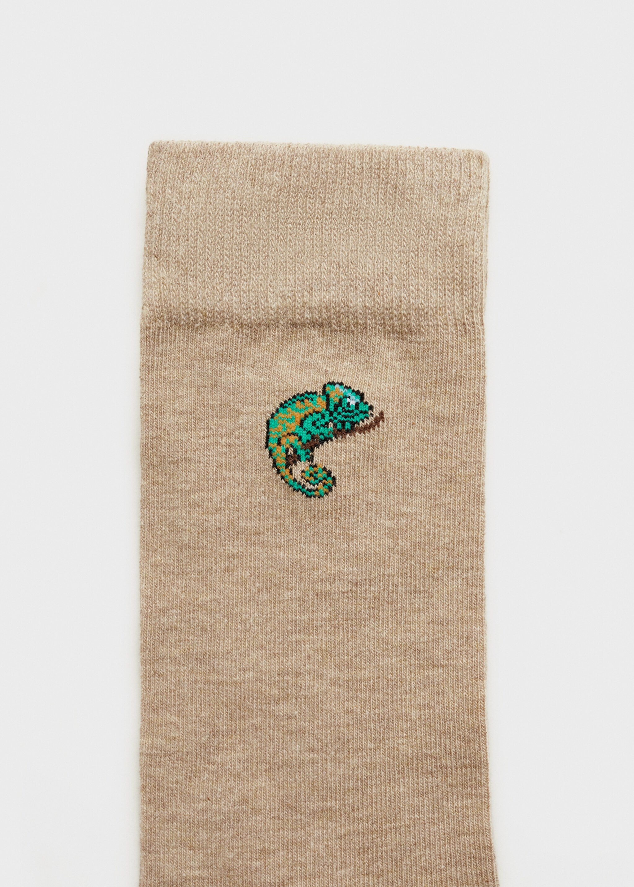 Printed cotton socks - Details of the article 8, Beige. Ref: 87000667-00.