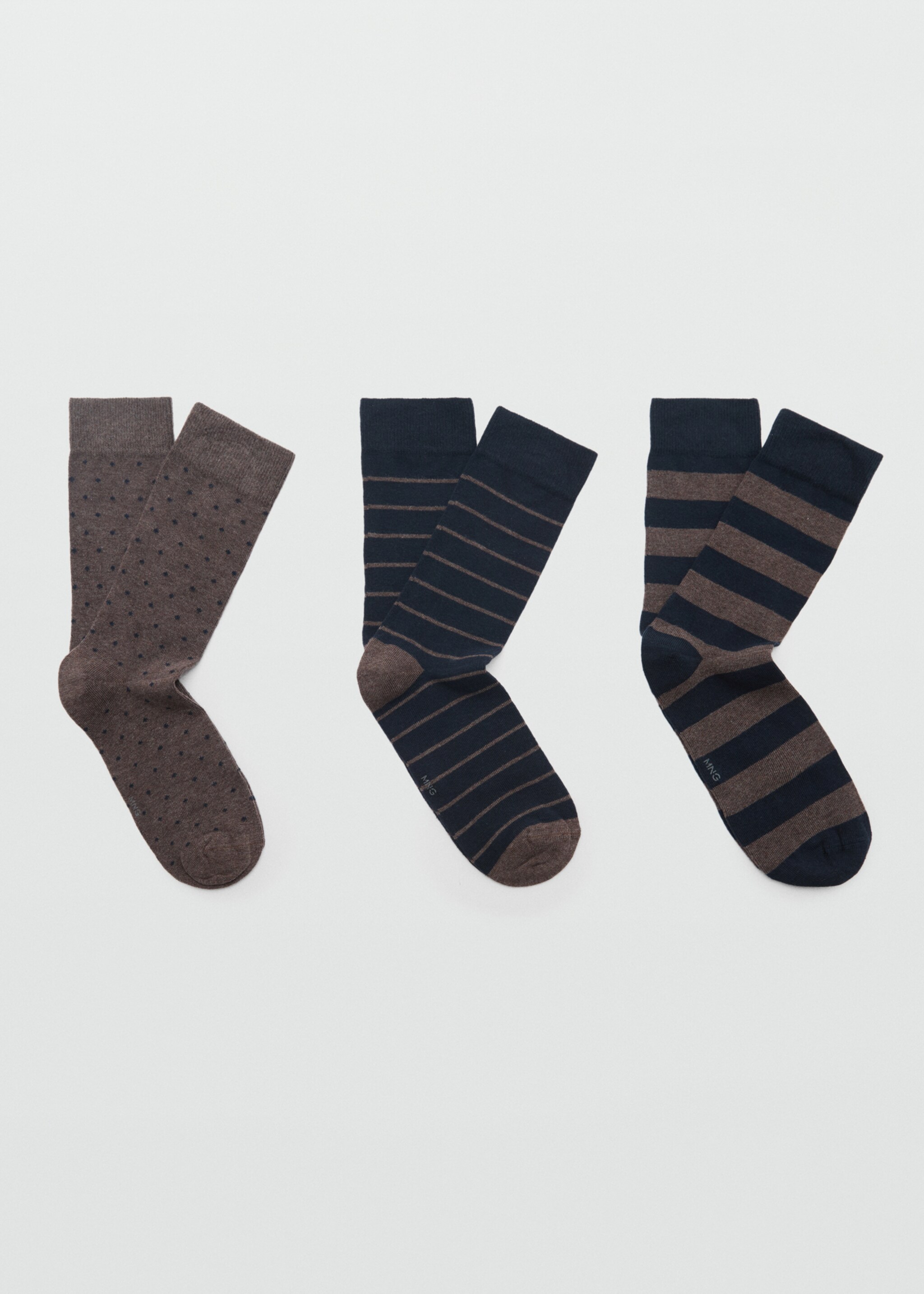 3 pack mixed socks - Article without model, Brown. Ref: 87000668-00.