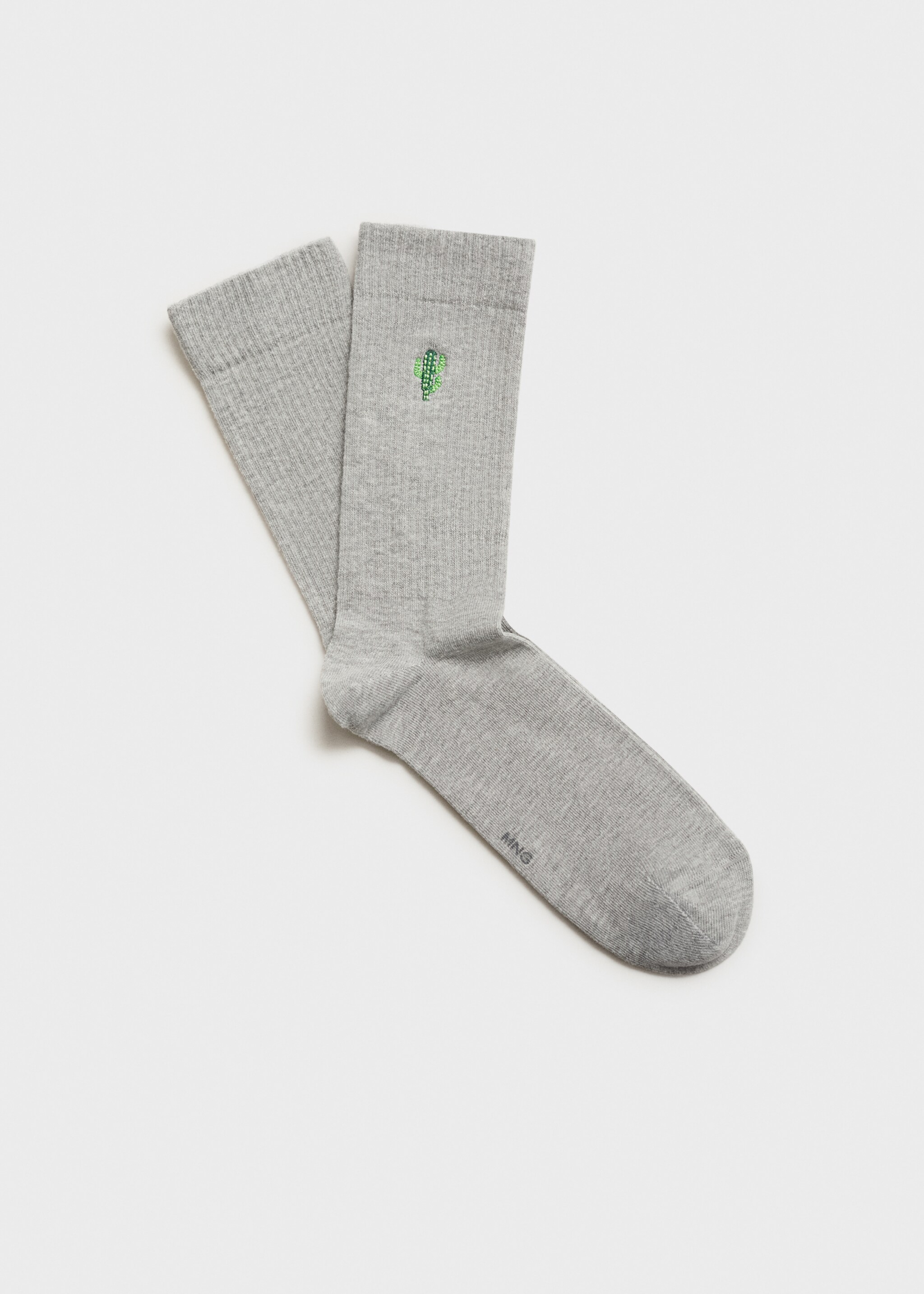 Embroidered cotton socks - Article without model, Green. Ref: 87000669-00.