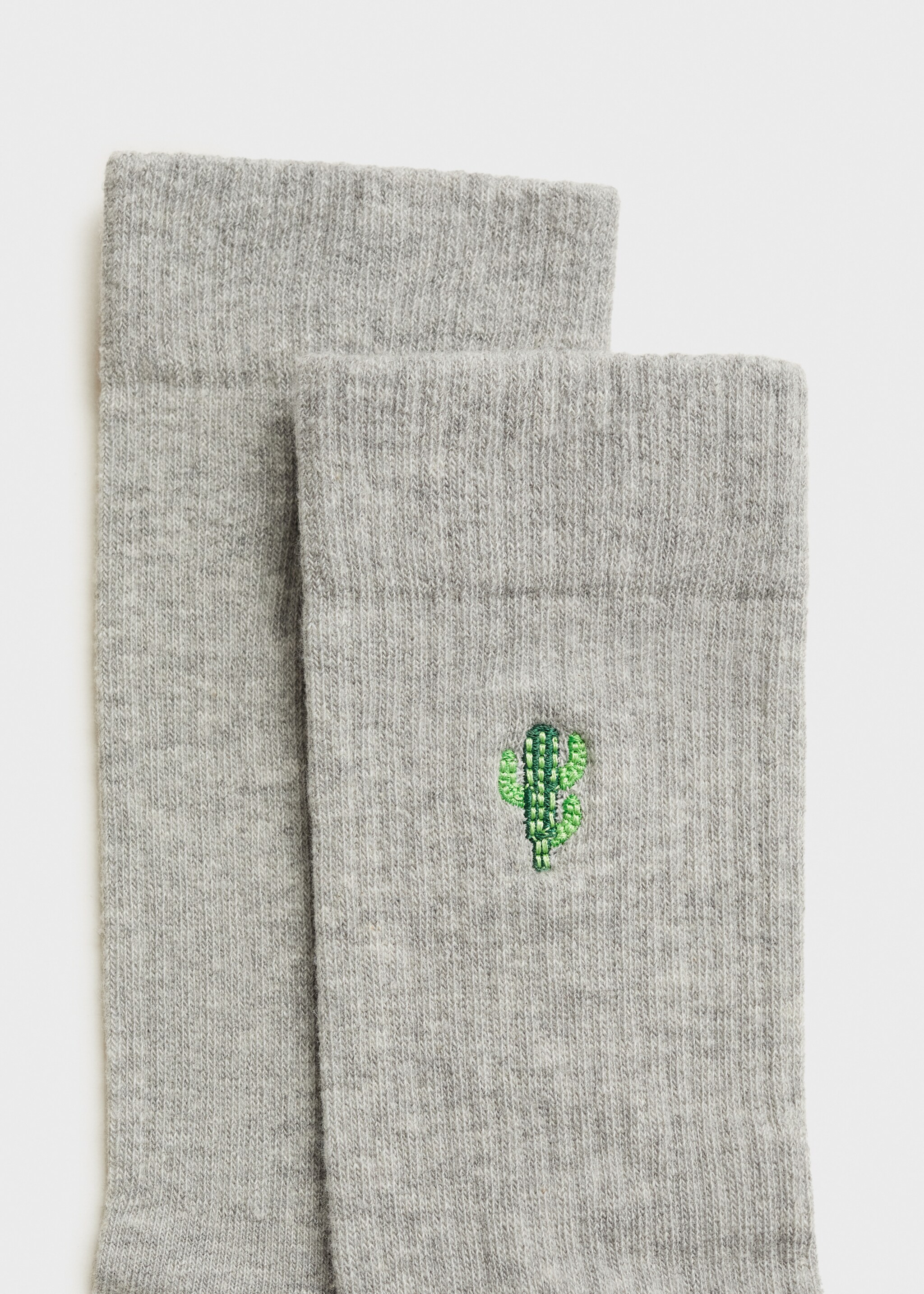 Embroidered cotton socks - Details of the article 8, Green. Ref: 87000669-00.