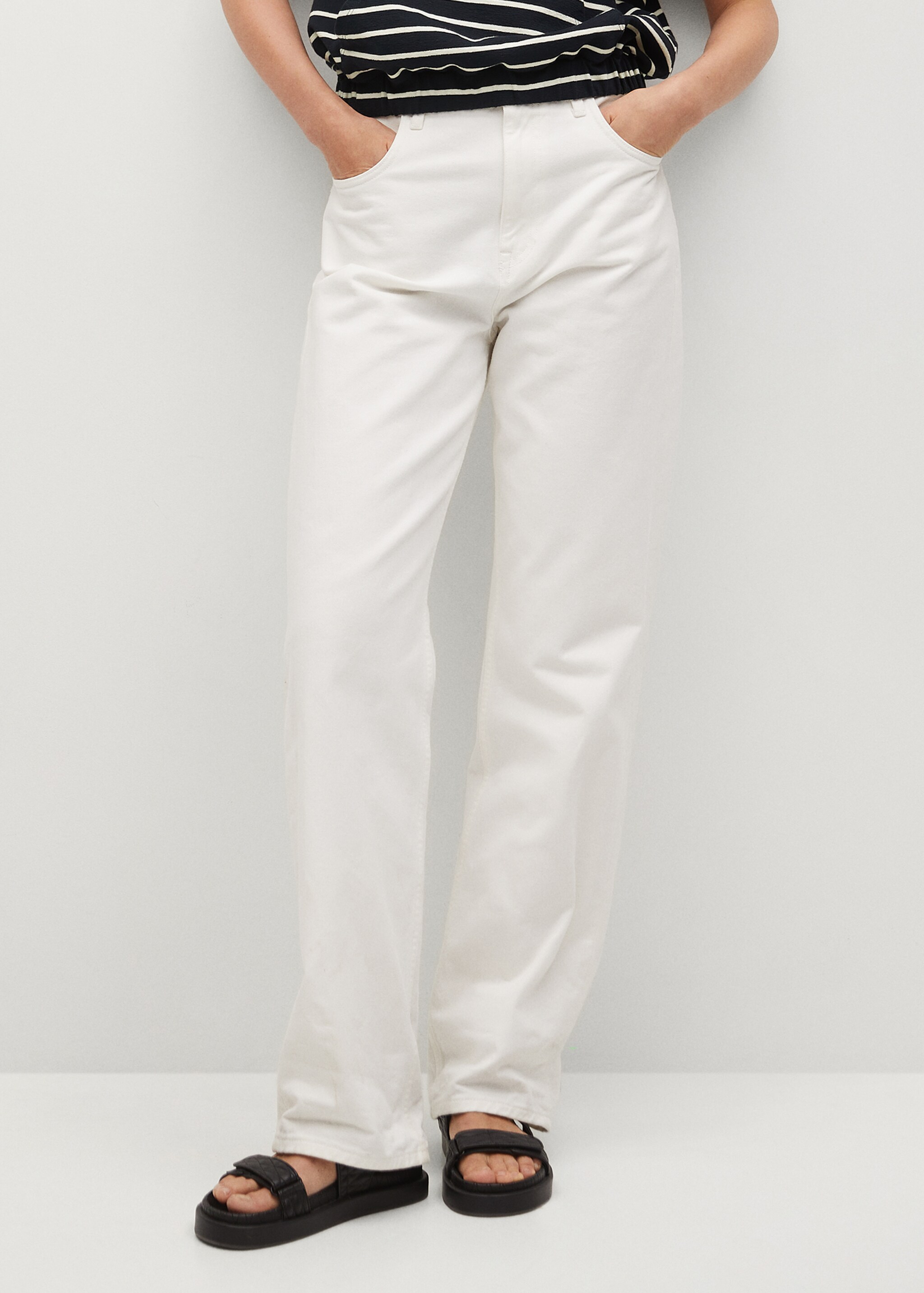 Jeans wideleg tiro alto - Plano medio